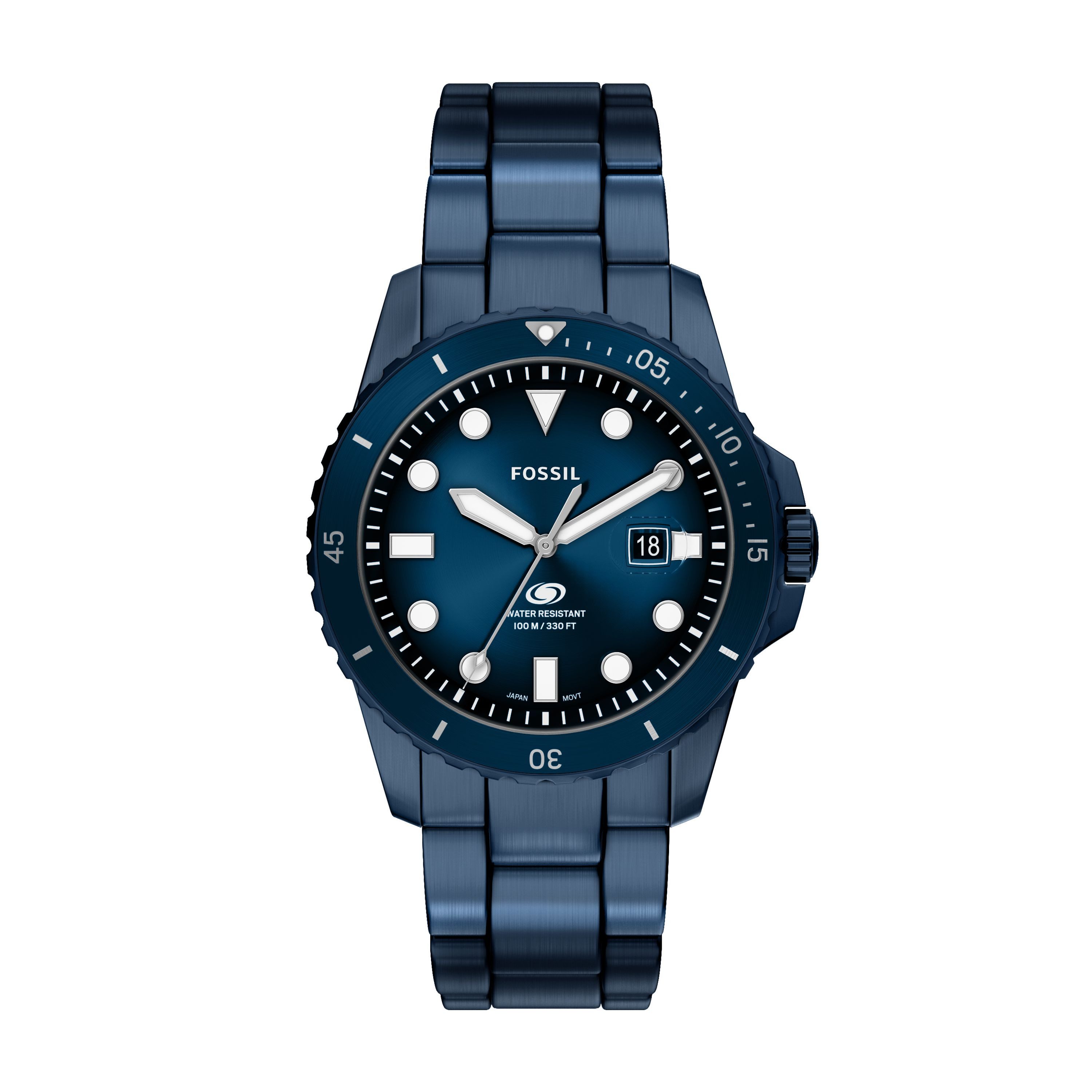 Fossil Quarzuhr Fossil Blue FS6166, Armbanduhr, Herrenuhr, Edelstahlarmband, analog, Tag