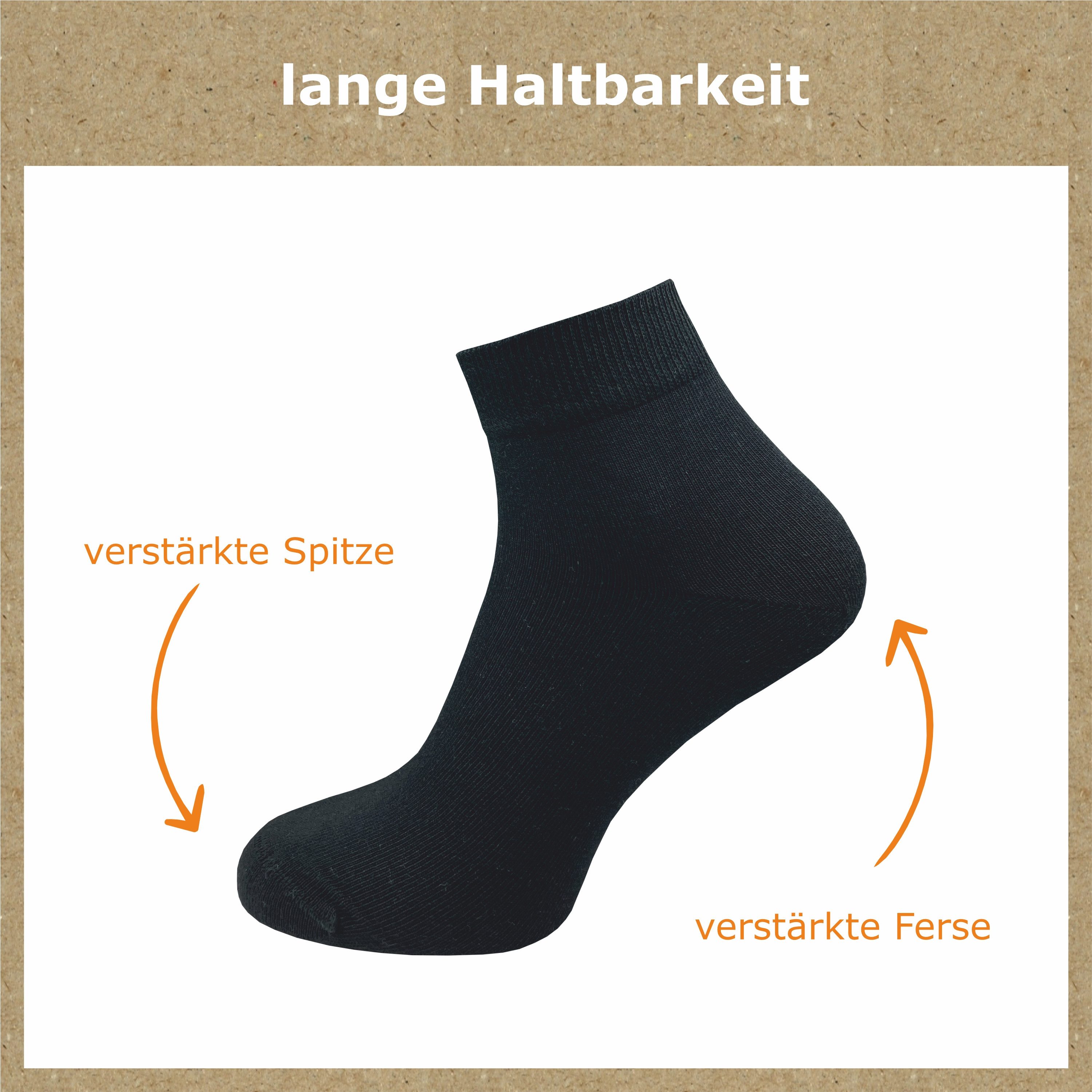 GAWILO Kurzsocken aus 100% reiner Baumwolle - Quartersocken für Herren (10-Paar) Schaft etwas länger als beim Sneaker - daher kein verrutschen – Bild 5 von 5