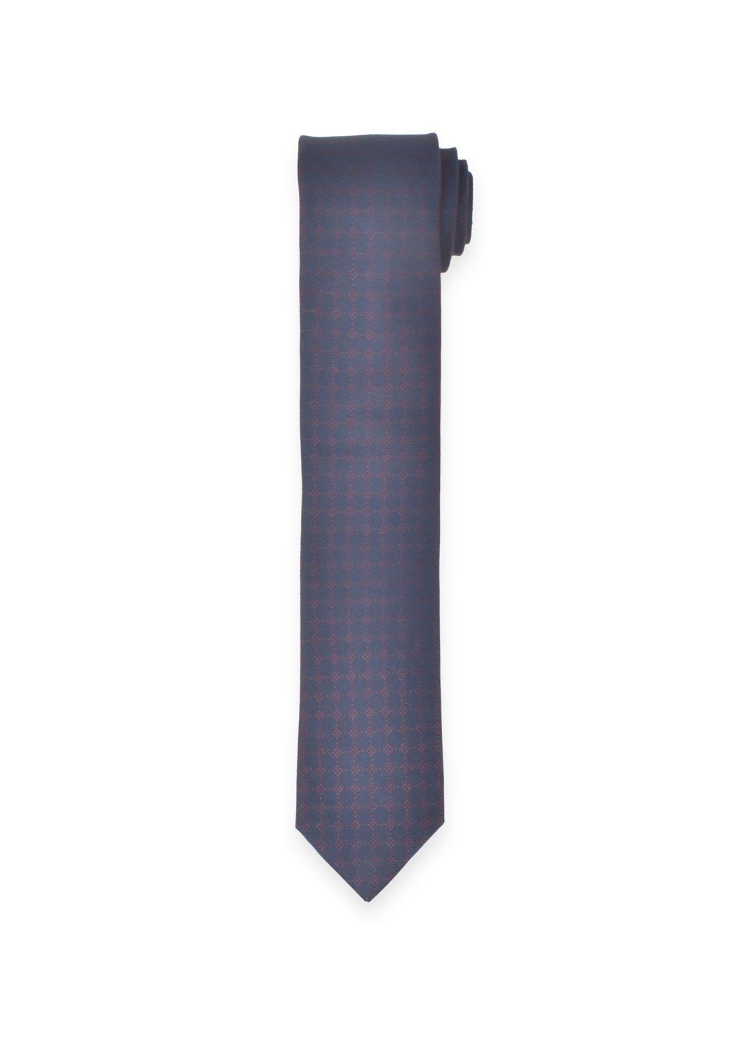 MARVELIS Krawatte 6,5 - - Krawatte - Dunkelblau/Cognac cm Punkte