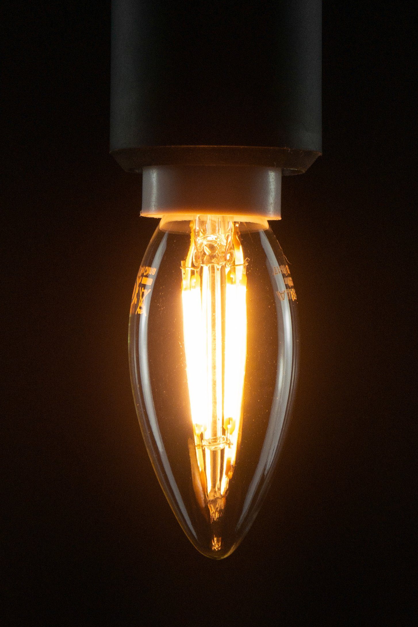 SEGULA LED-Leuchtmittel LED Kerze klar, E14, Warmweiß, dimmbar, E14, Kerze klar
