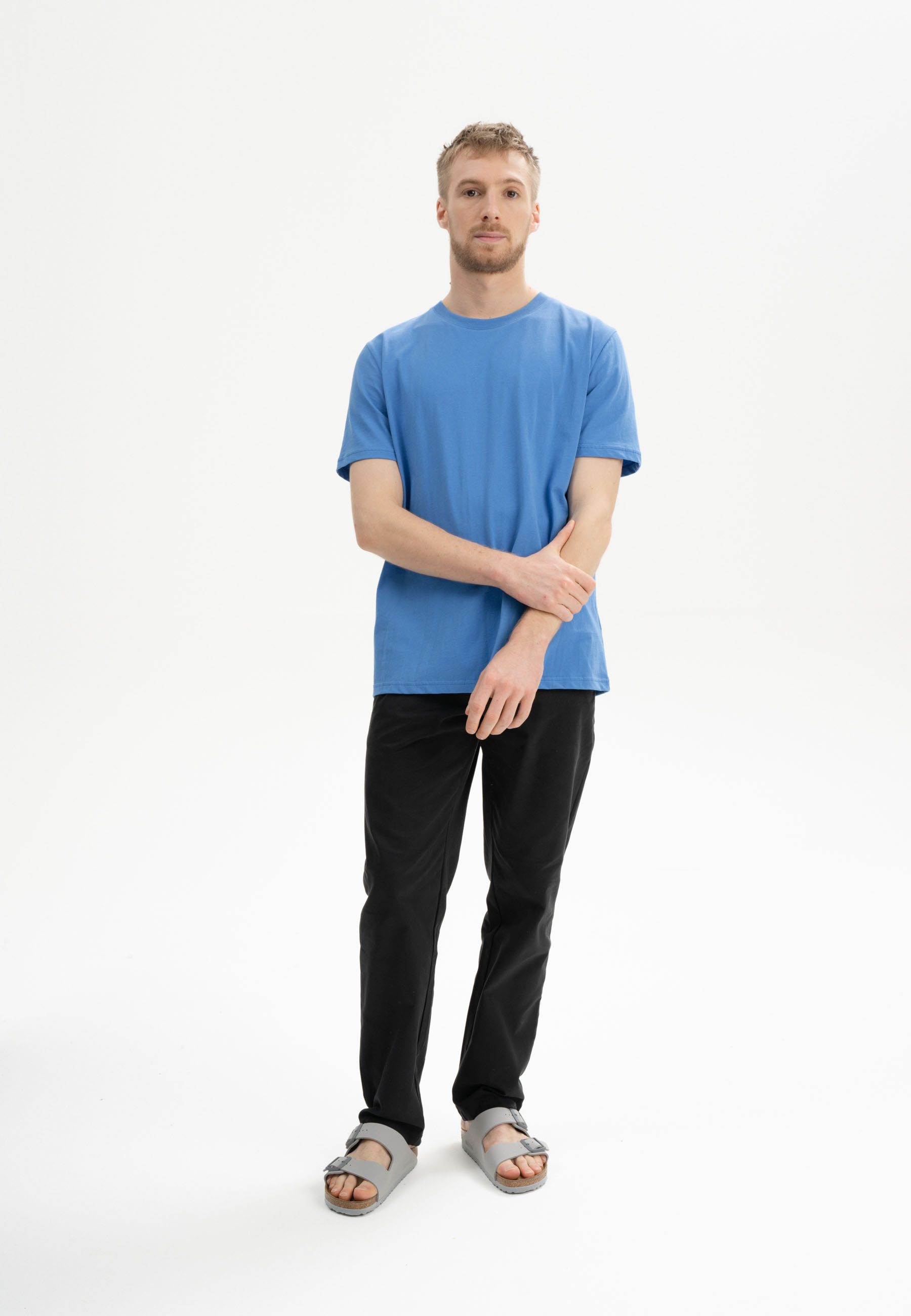 MELA Kurzarmshirt T-Shirt Style SADHIL Fein gerippter Kragen