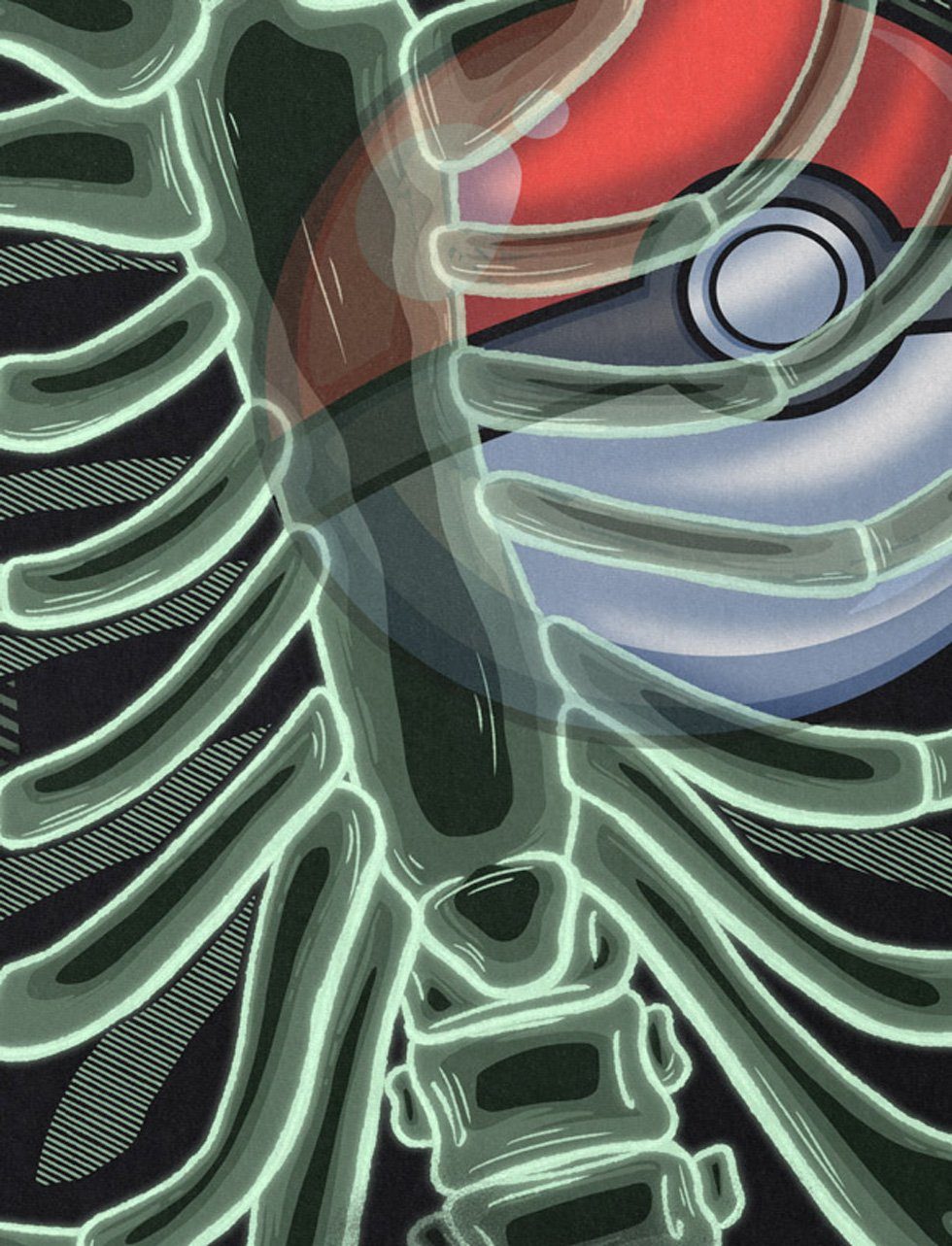 style3 T-Shirt Pokaball X-Ray Blaupause monster röntgen pokemon günstig online kaufen