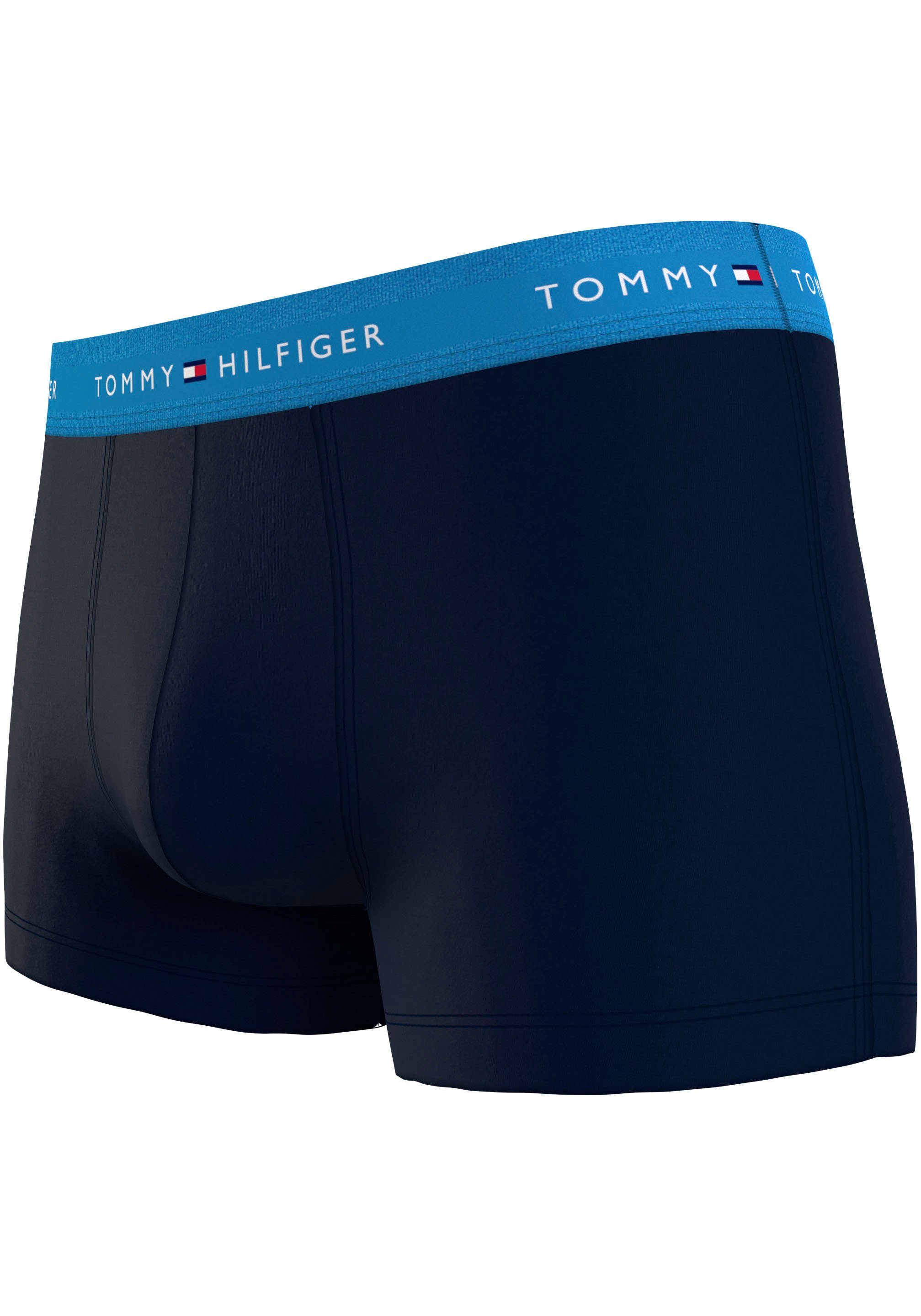 Tommy Hilfiger Underwear Trunk 3P dawn TRUNK WB green/pink mit (Packung, blue/central glam 3er-Pack) Logo-Elastikbund 3-St