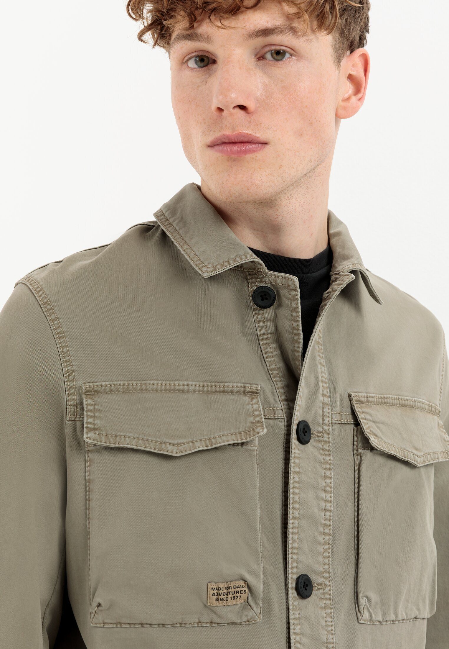 camel active Kurzjacke Regular Fit Langarm Hemdblusenkragen