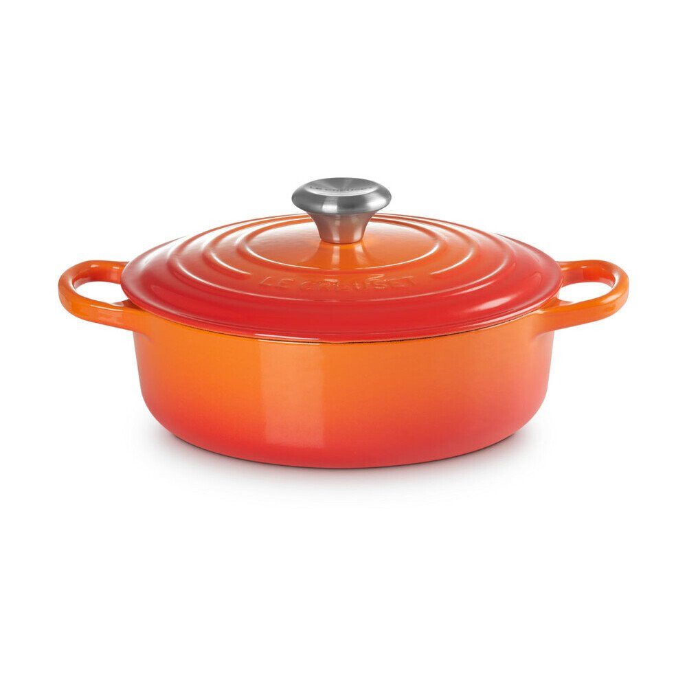 LE CREUSET Bräter Gourmet-Bräter mit Deckel 30 cm Signature Ofenrot, Emailliertes Gusseisen, Schmortopf, Cocotte, Bratentopf, ca. 6-7 Personen, Ø30cm, Gusseisen