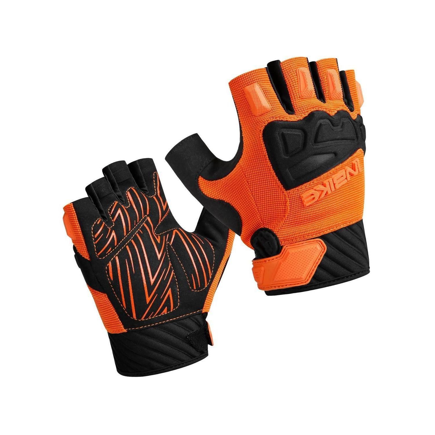 LuxusKollektion Fahrradhandschuhe Handschuhe Halbfinger Radfahren Fitness Orange S (1-St)