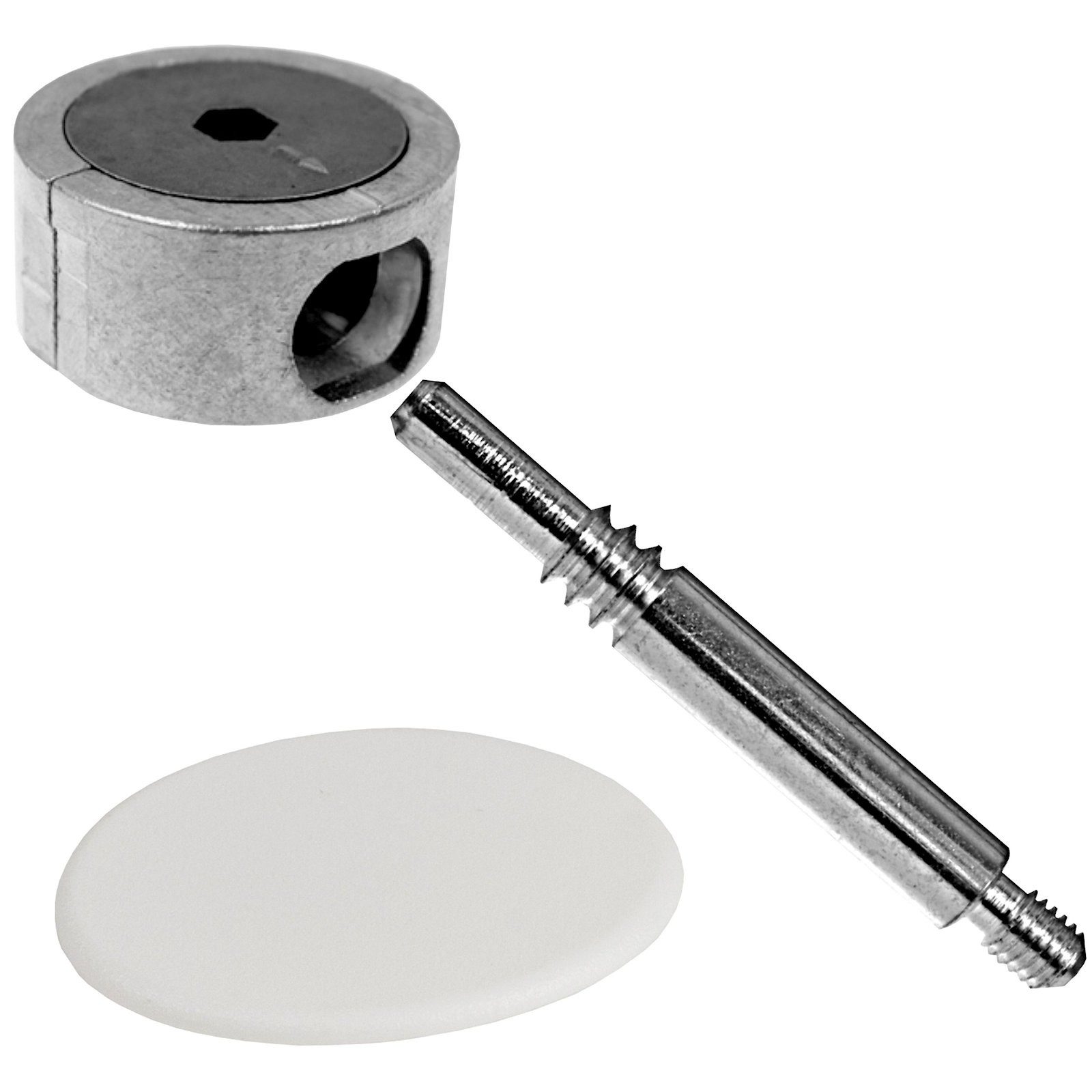 SO-TECH® Möbelbeschlag Eckverbinder FUERTE Metall für Holz- und Möbelkonstruktionen, Tiefe 84 mm, mit weißer Kunststoffabdeckung