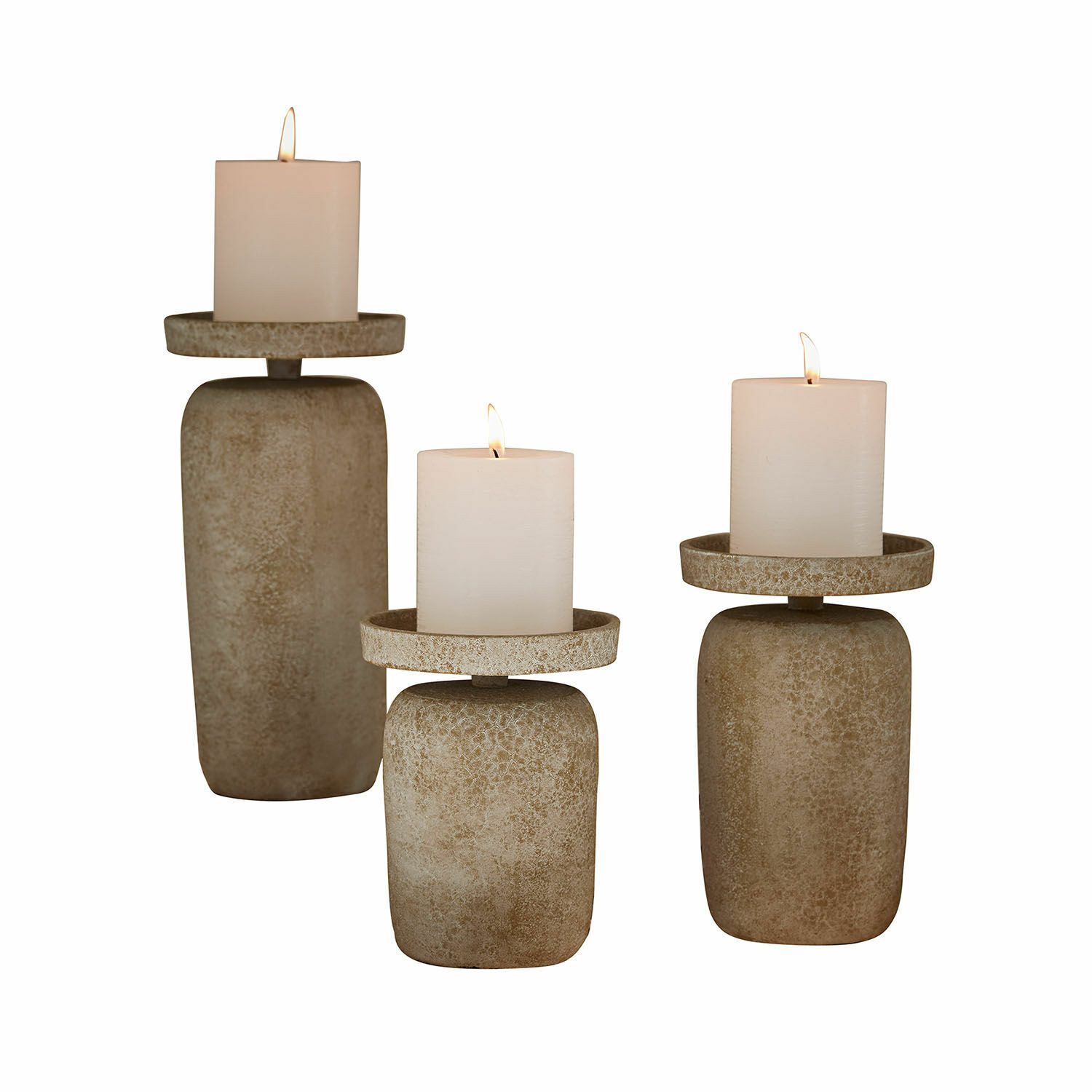 Mirabeau Kerzenständer Kerzenhalter 3er Set Amsley grau