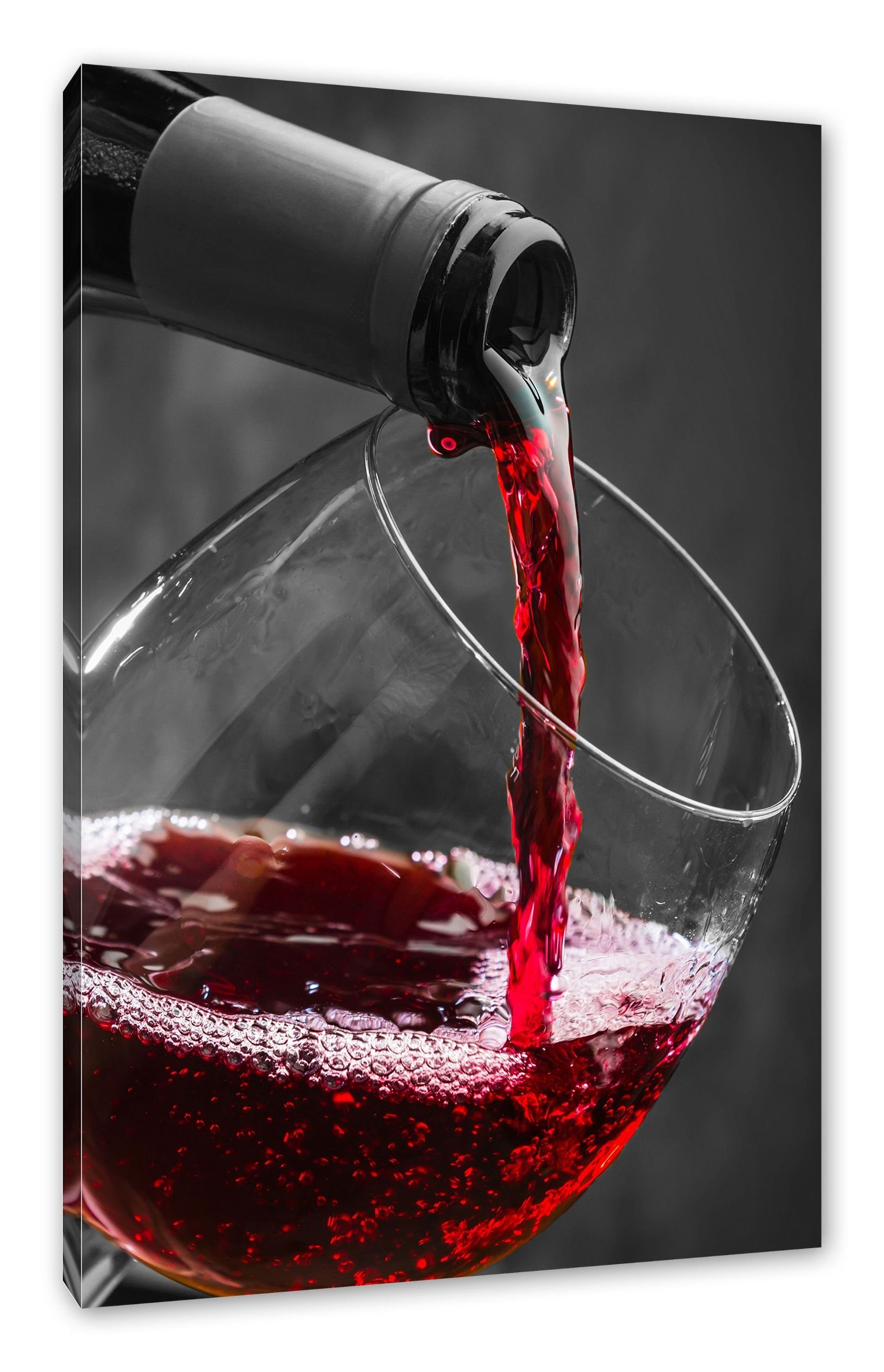 Pixxprint Leinwandbild köstlicher Rotwein, köstlicher Rotwein (1 St), Leinw günstig online kaufen