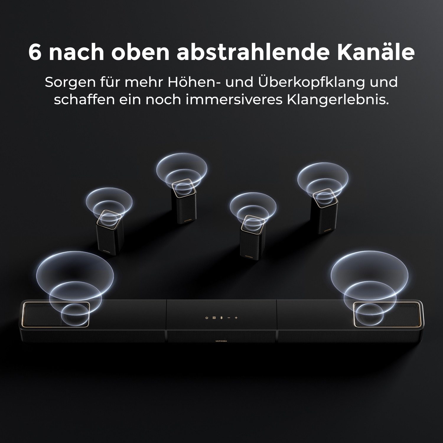 Ultimea Heimkinosystem Skywave X100 Dual Soundbar 9.2.6-Kanal-Surround-Sound Dolby Atmos & DTS:X (2000 W, Dualer 10'' Subwoofer, THX, 8K-HDR-Passthrough, heimki – Bild 4 von 5