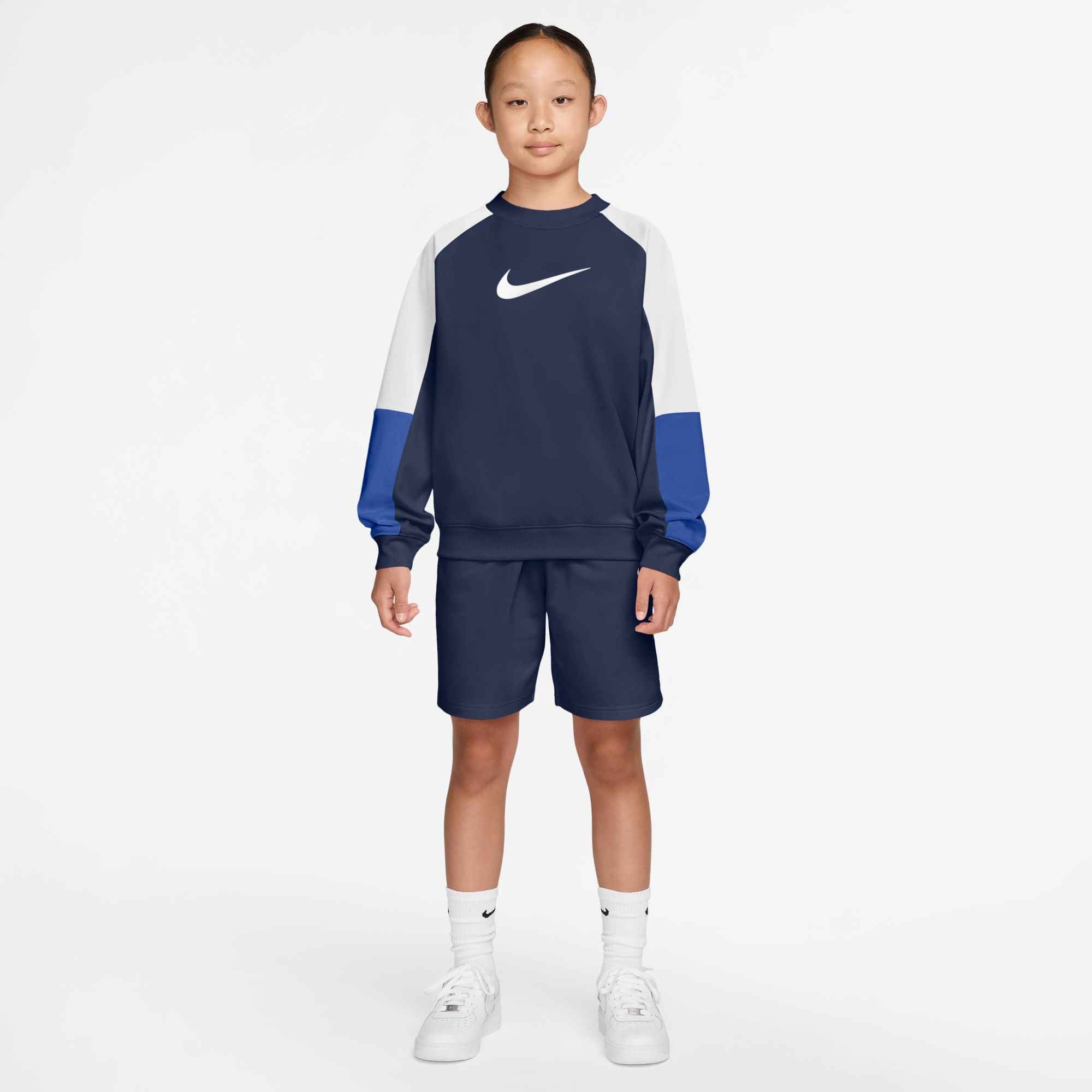 Nike Sportswear Trainingsanzug K NSW SHORTS TRACKSUIT CREW (2-tlg), für Kinder und Jugendliche, 2-teiliges Set, schweißableitend
