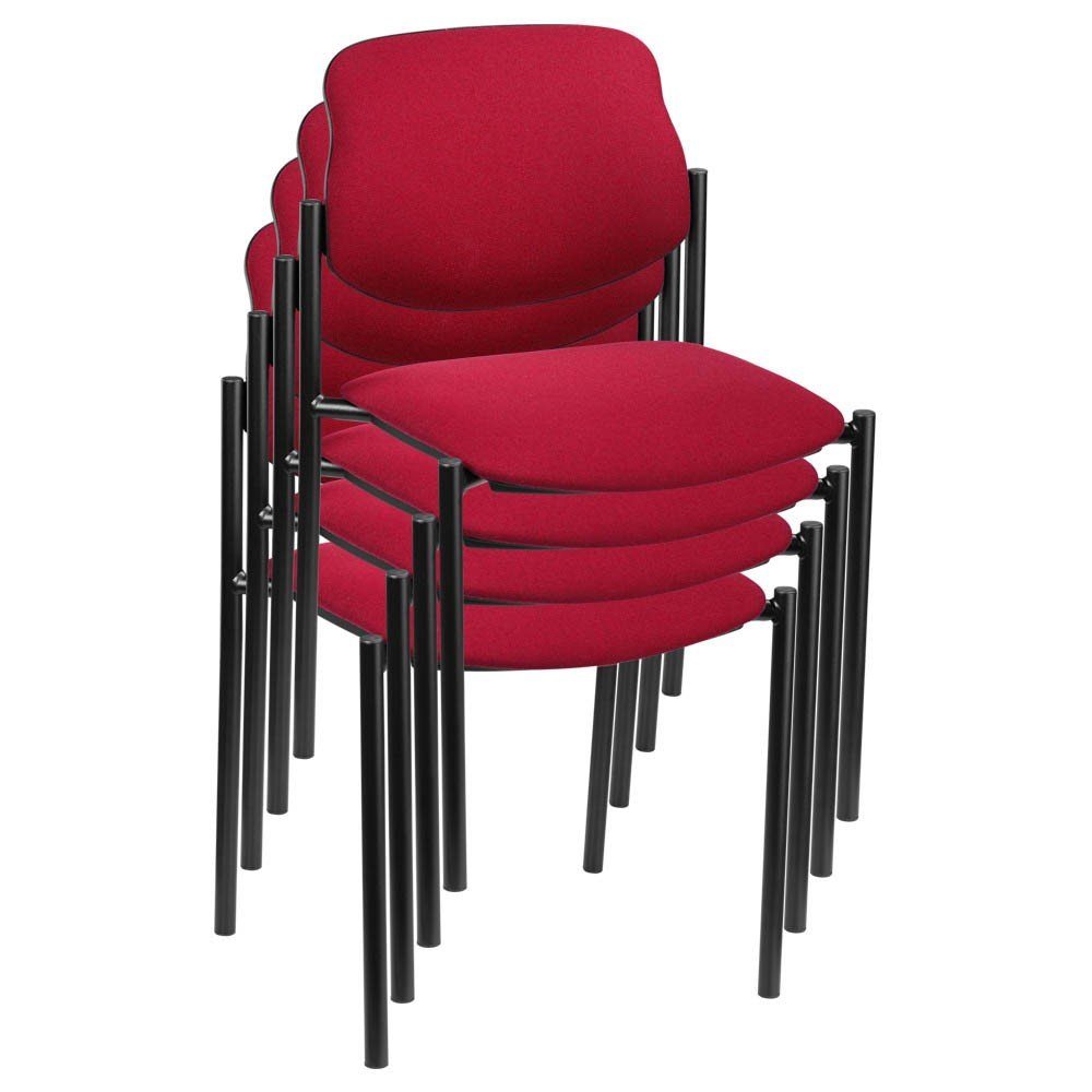 Nowy Styl Besucherstuhl 4 Besucherstühle Stapelstuhl STYL BLACK bordeaux