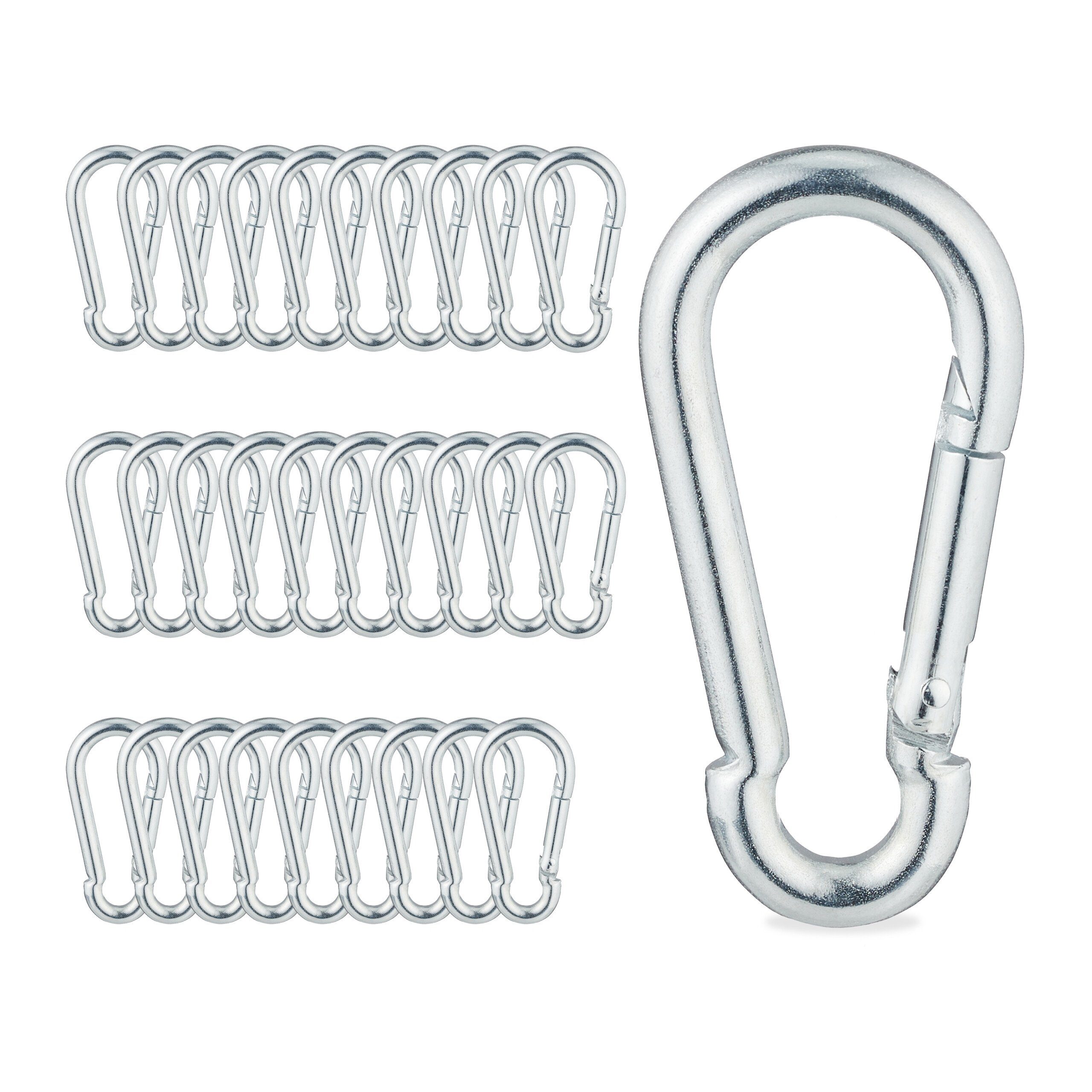 relaxdays Karabiner Karabiner 30er Set