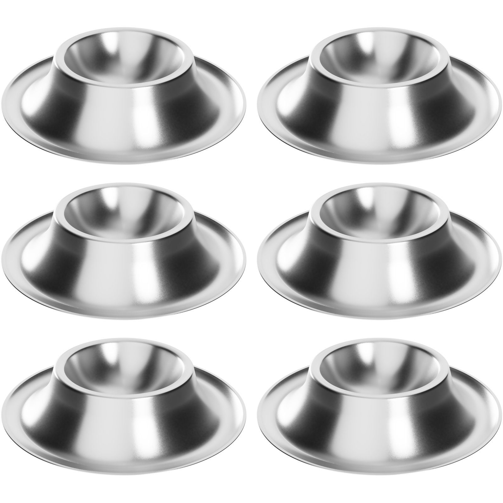 Wellgro Eierbecher Eierbecher Set Edelstahl 8,6 x 2,4 cm, (6 Stück-tlg)