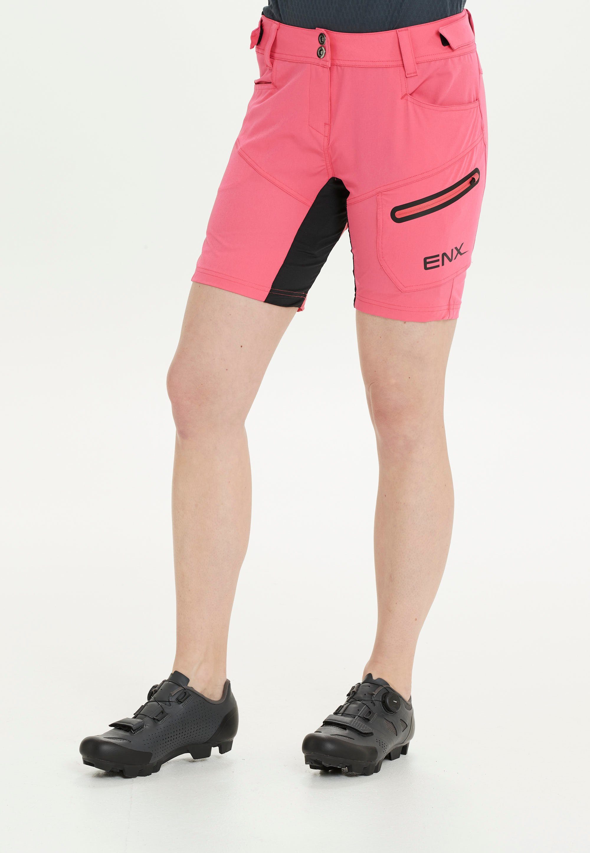 ENDURANCE Radhose Jamilla W 2 in 1 Shorts mit herausnehmbarer Innen-Tights rosa