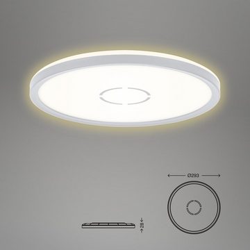 Briloner Leuchten LED Deckenleuchte 3391-014, LED fest verbaut, Neutralweiß, Deckenlampe indirektes Hintergrundlicht Ø29,3cm