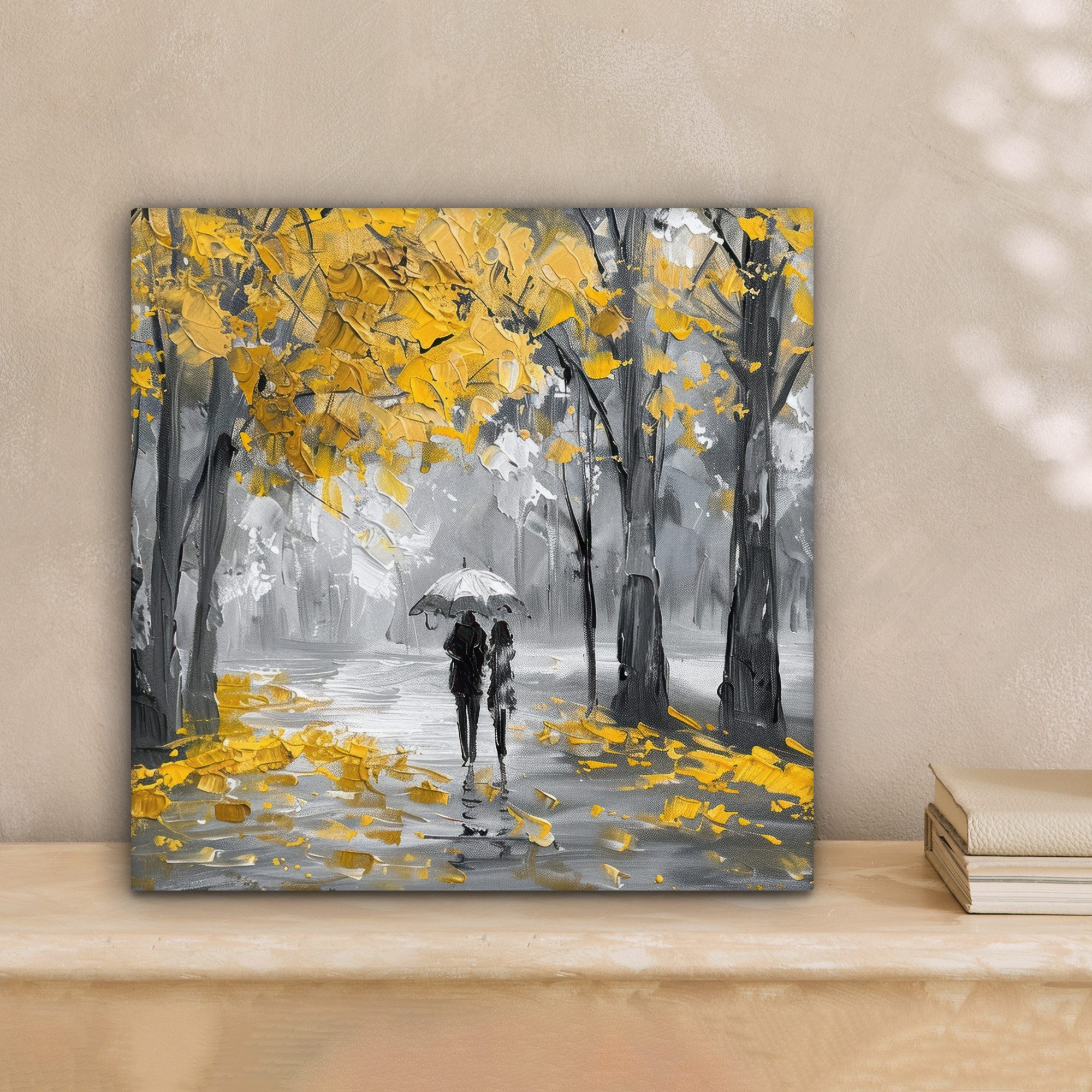 OneMillionCanvasses® Leinwandbild Natur - Gelb - Park - Schwarz - Weiß, Fot günstig online kaufen