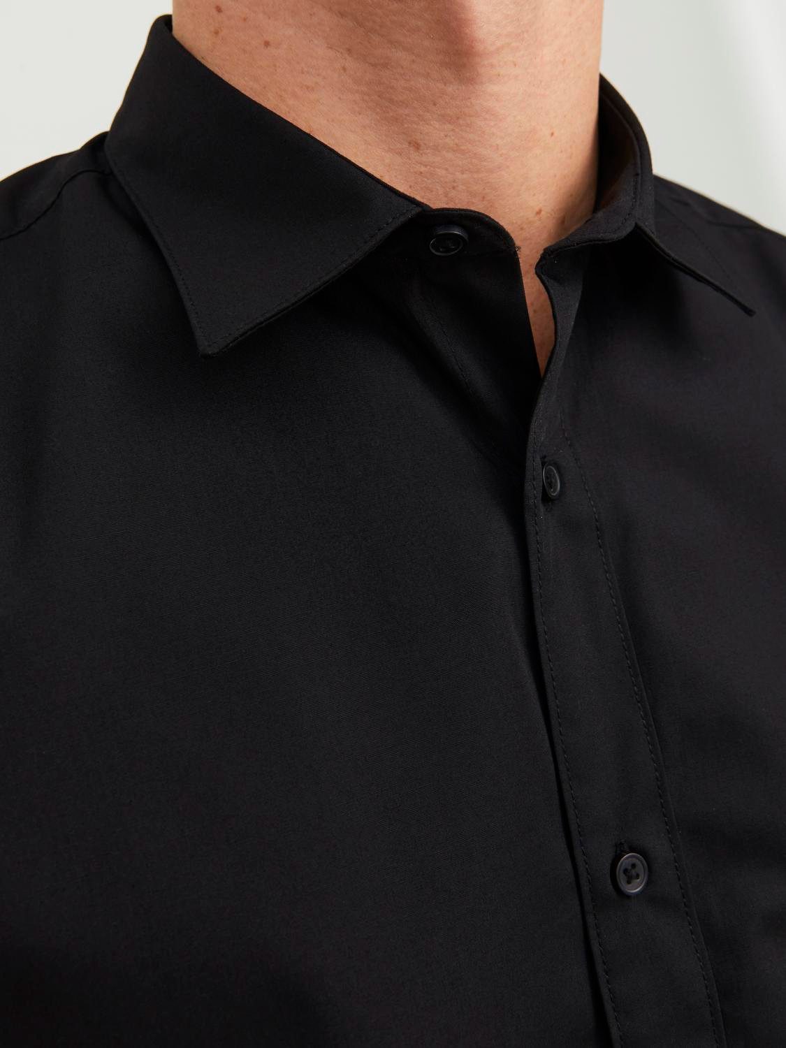 Jack & Jones Langarmhemd JJJOE SHIRT LS PLAIN Materialmix, slim fit
