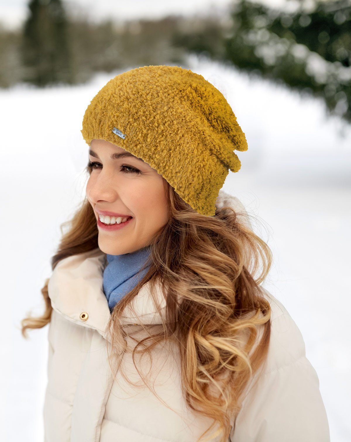 Faera Strickmütze (1-St) Damen Wintermütze gefüttert Grobstrick Fleecefutter Beanie