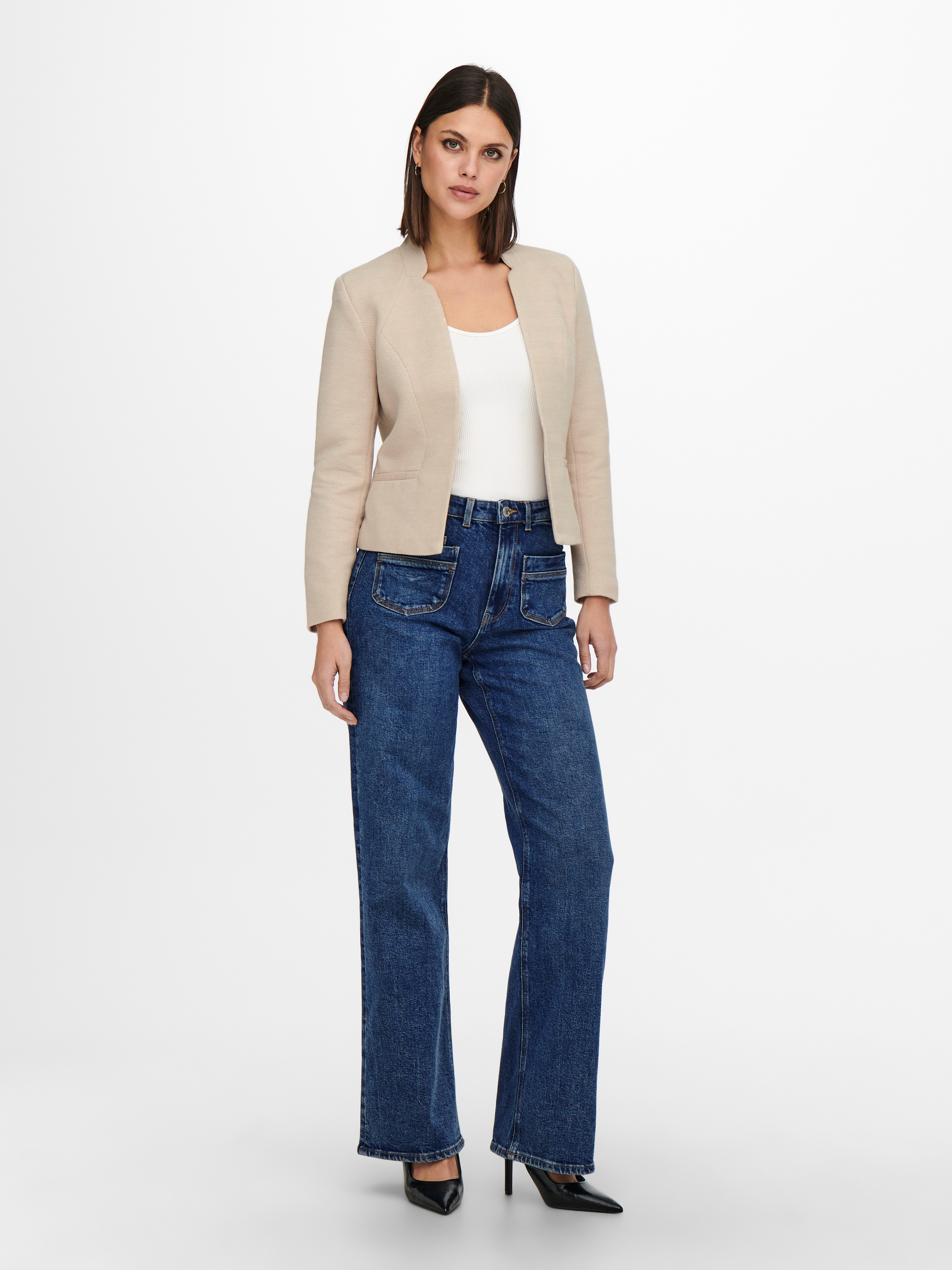 ONLY Kurzblazer ONLADDY-LINEA L/S SHORT BLAZER CC TLR Materialmix, regular fit