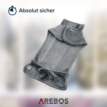 Arebos Funktionsweste Nacken, Rücken, Heizweste, kuschelig, Grau / Anthrazit (Stück) Mit zwei Gurten & Befestigungsknöpfen, Schutzklasse: II