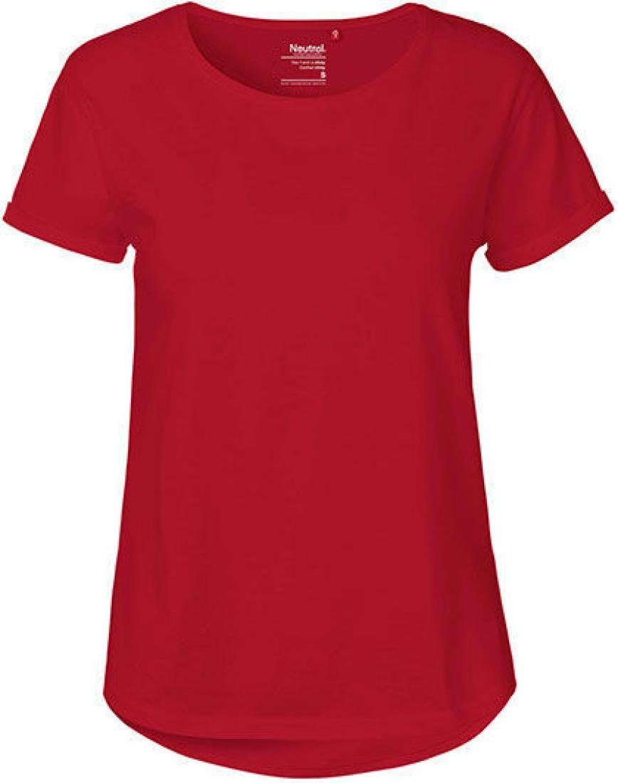 Neutral Rundhalsshirt Damen Roll Up Sleeve günstig online kaufen