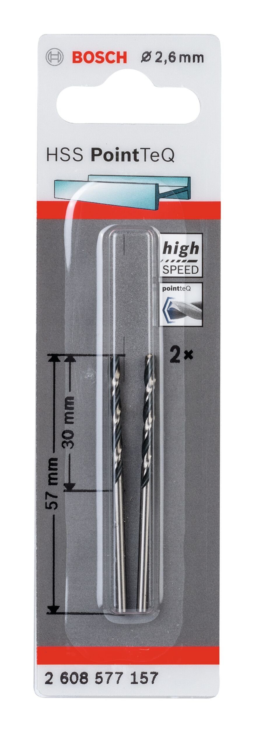 2,6 2er-Pack 338) Metallspiralbohrer HSS - PointTeQ mm Stück), (DIN - (2 Metallbohrer, BOSCH