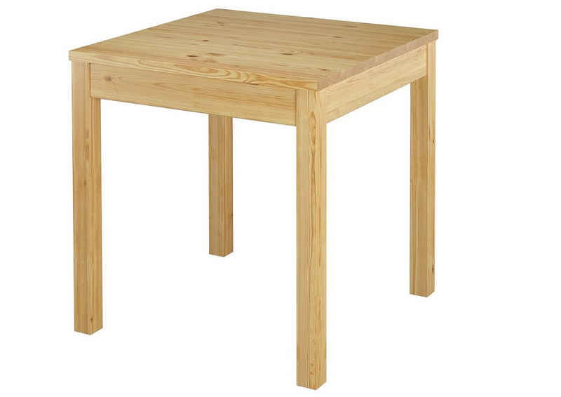 ERST-HOLZ Küchentisch Kleiner Holztisch Kiefer 75x75 Massivholz Beine glatt