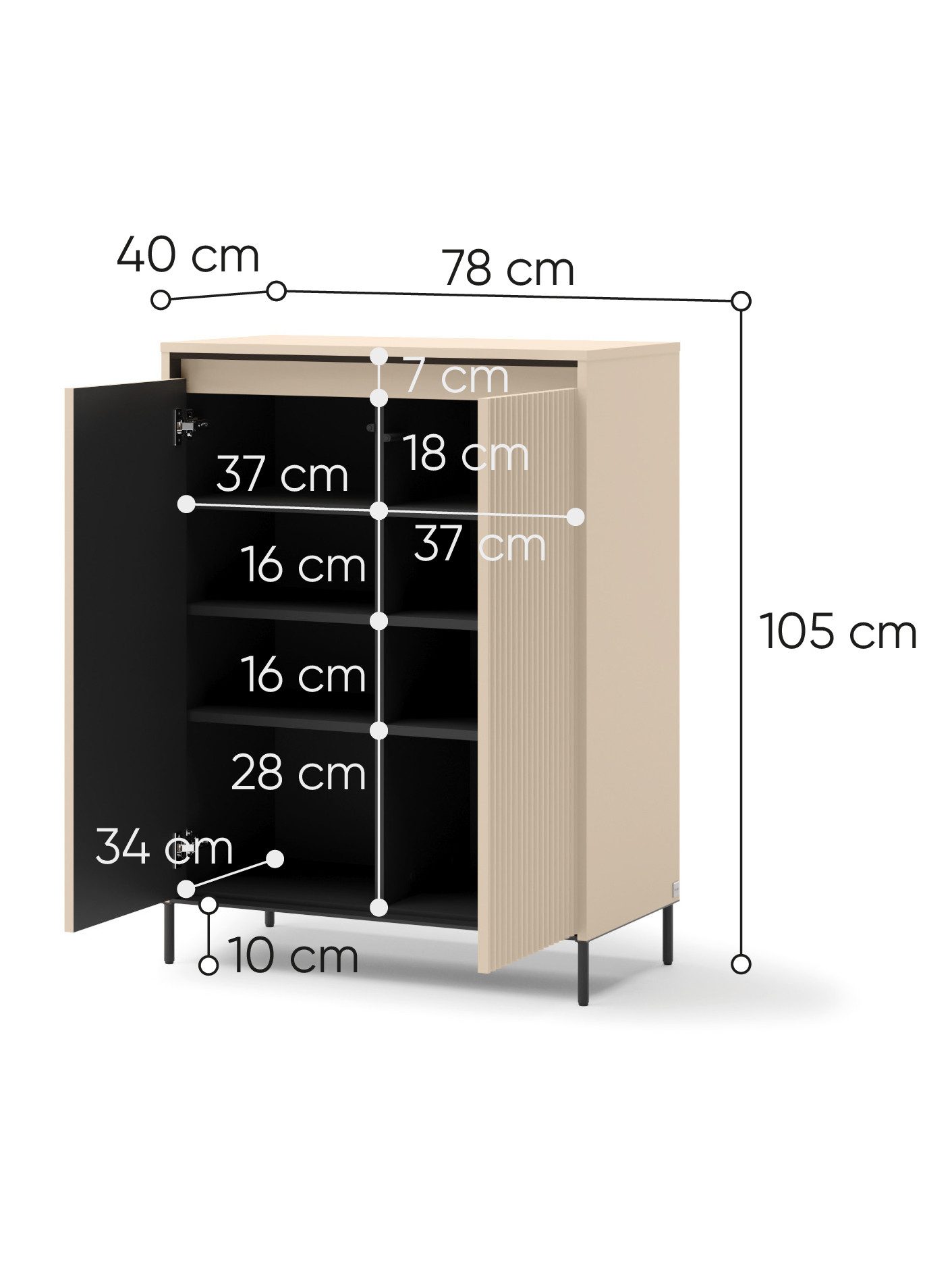 Compleo Garderoben-Set mit Lamellen, (Kleiderschrank, Kleiderbügel, Schuhregal, Kommode), Garderobenmöbel im Modern Stil