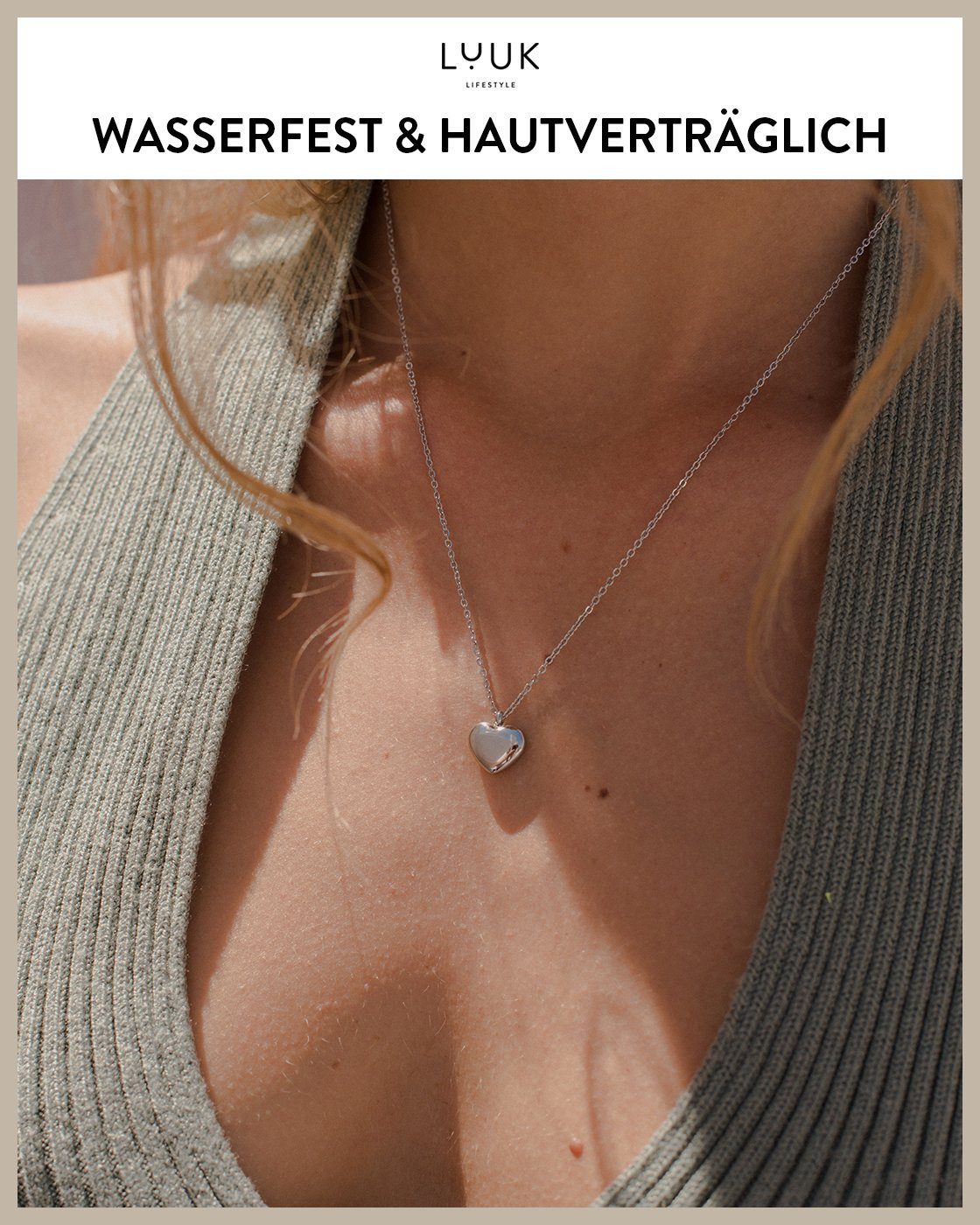 LUUK LIFESTYLE Freundschaftskette Herz, Geschenk für die beste Freundin, Freundschaftskette