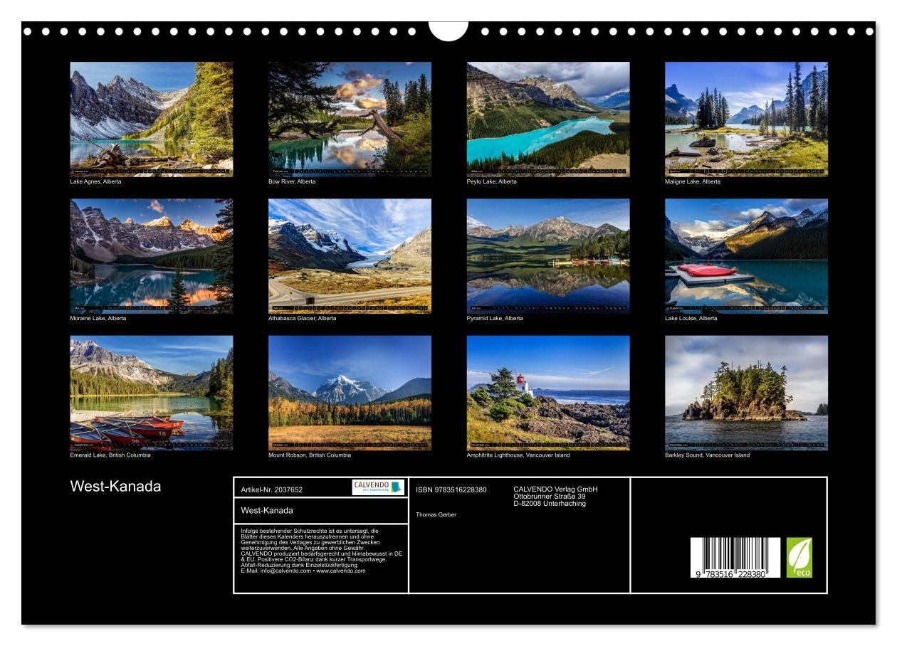 Thumbnail - CALVENDO Wandkalender West-Kanada (Wandkalender 2026 DIN A3 quer), CALVENDO Monatskalender