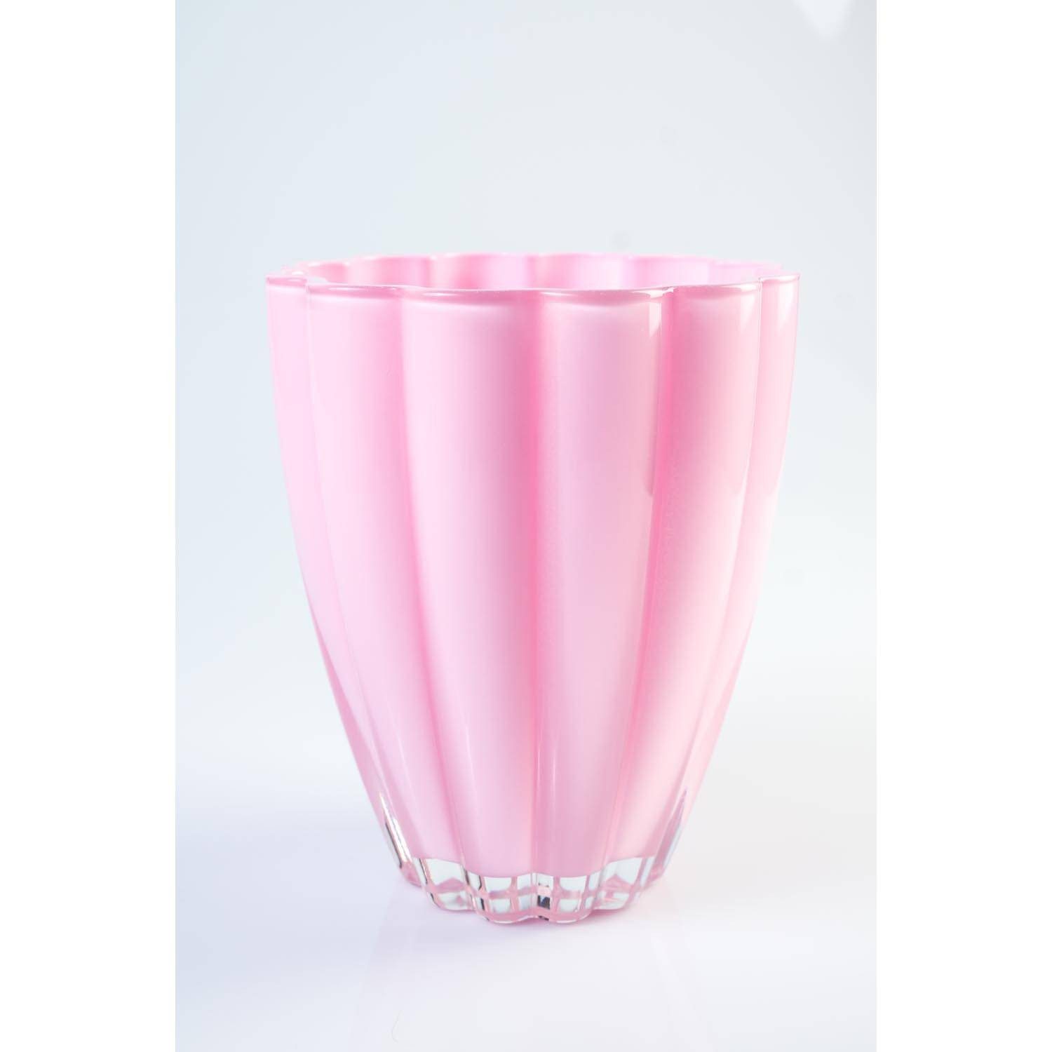 INNA-Glas Tischvase Glasvase BEA, rosa, 17cm, Ø14cm