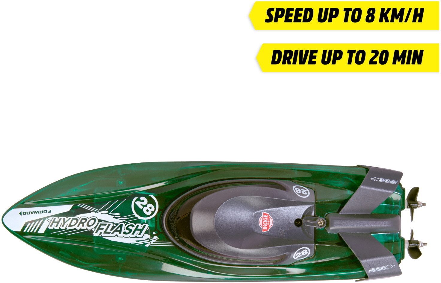 Dickie Toys RC-Boot ferngesteuertes Auto Go Crazy RC Hydro Flash Speed Boat 201105015