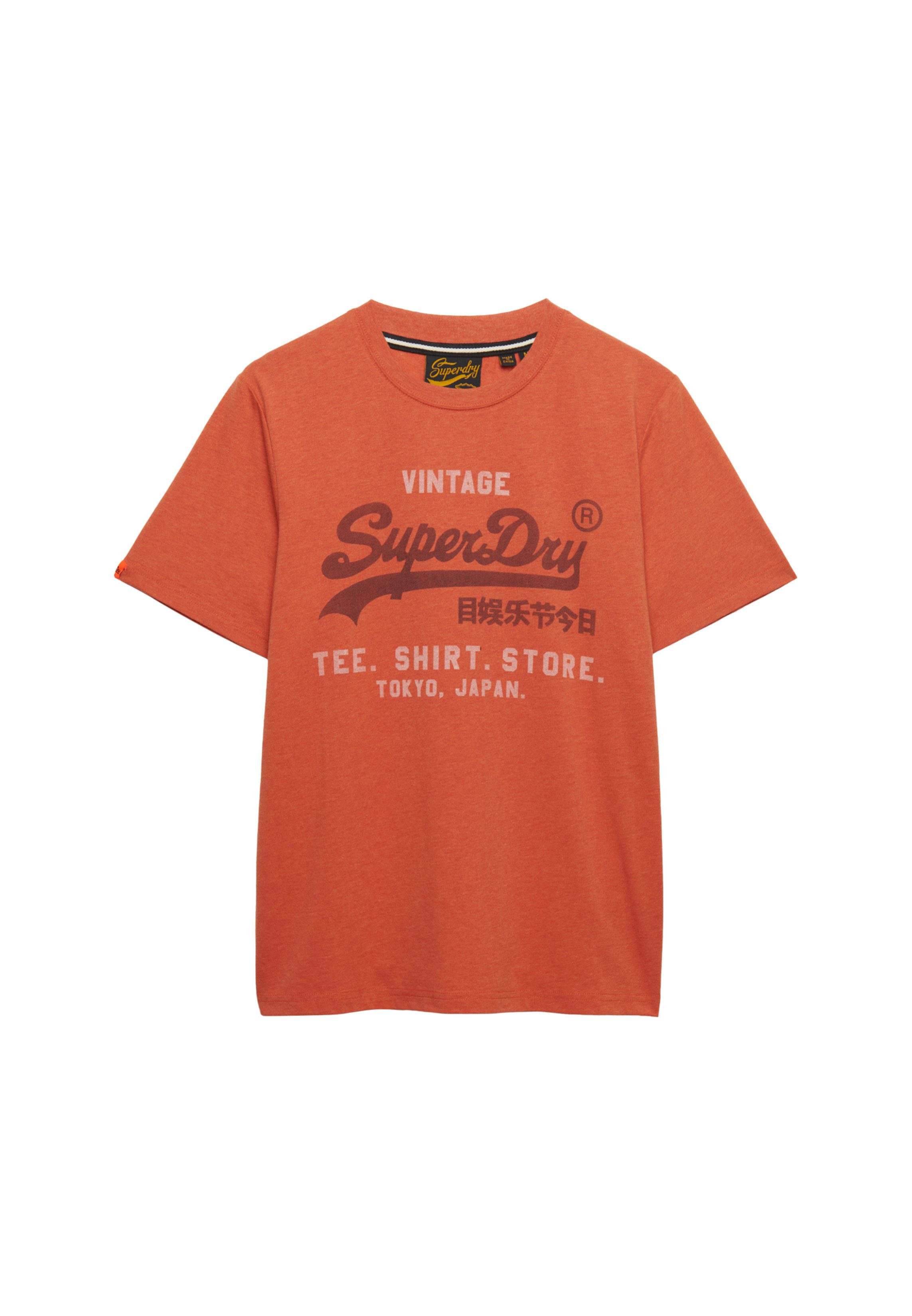 Superdry Rundhalsshirt VL HERITAGE RELAXED TEE Baumwollmischung, relaxed fit