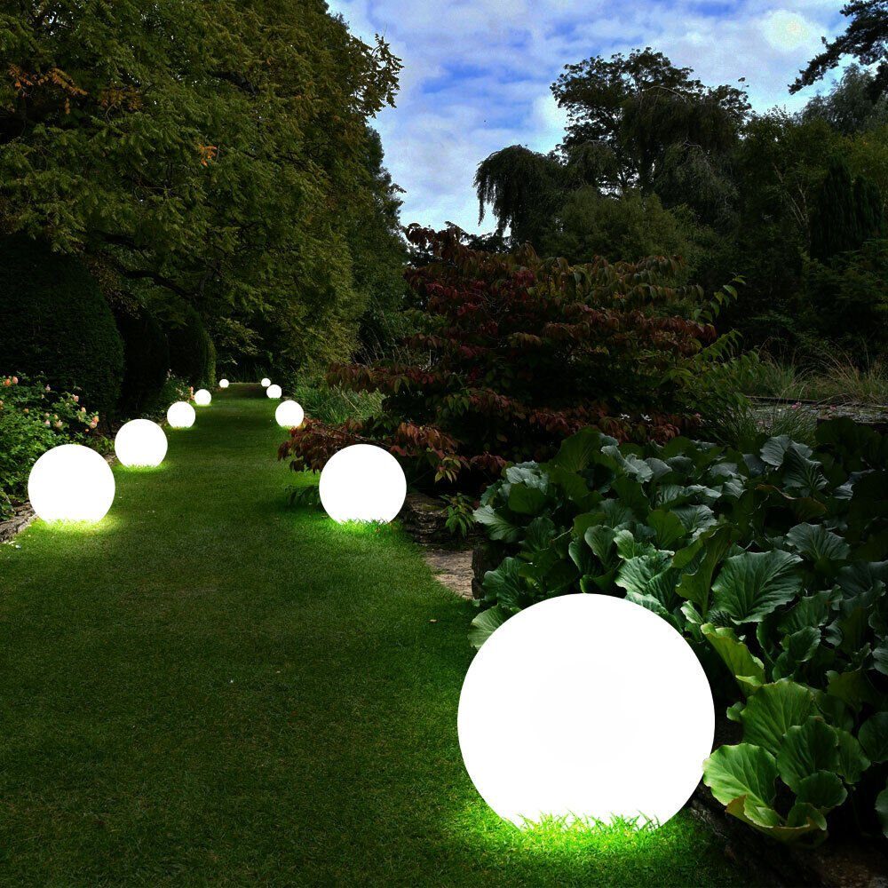 etc-shop LED Gartenleuchte, LED Kugel verbaut, Garten Solarleuchte Gartendeko fest Kugelleuchte LED-Leuchtmittel Solar