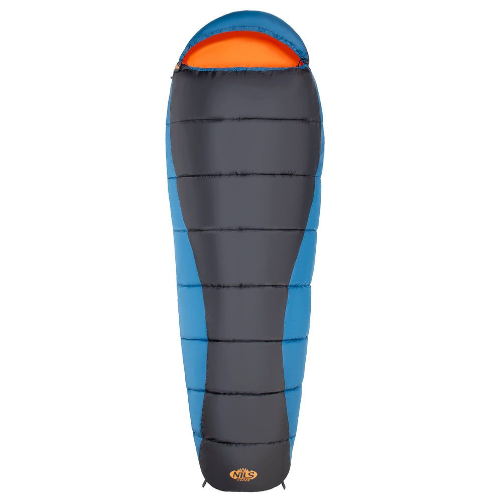 NILS CAMP Mumienschlafsack Trekkingschlafsack Campingschlafsack (Spar-Set, 1 tlg., 190 x 80 cm wärmend), Mumienform, Kapuze, 2-Wege-RV, Innentasche, Packbeutel