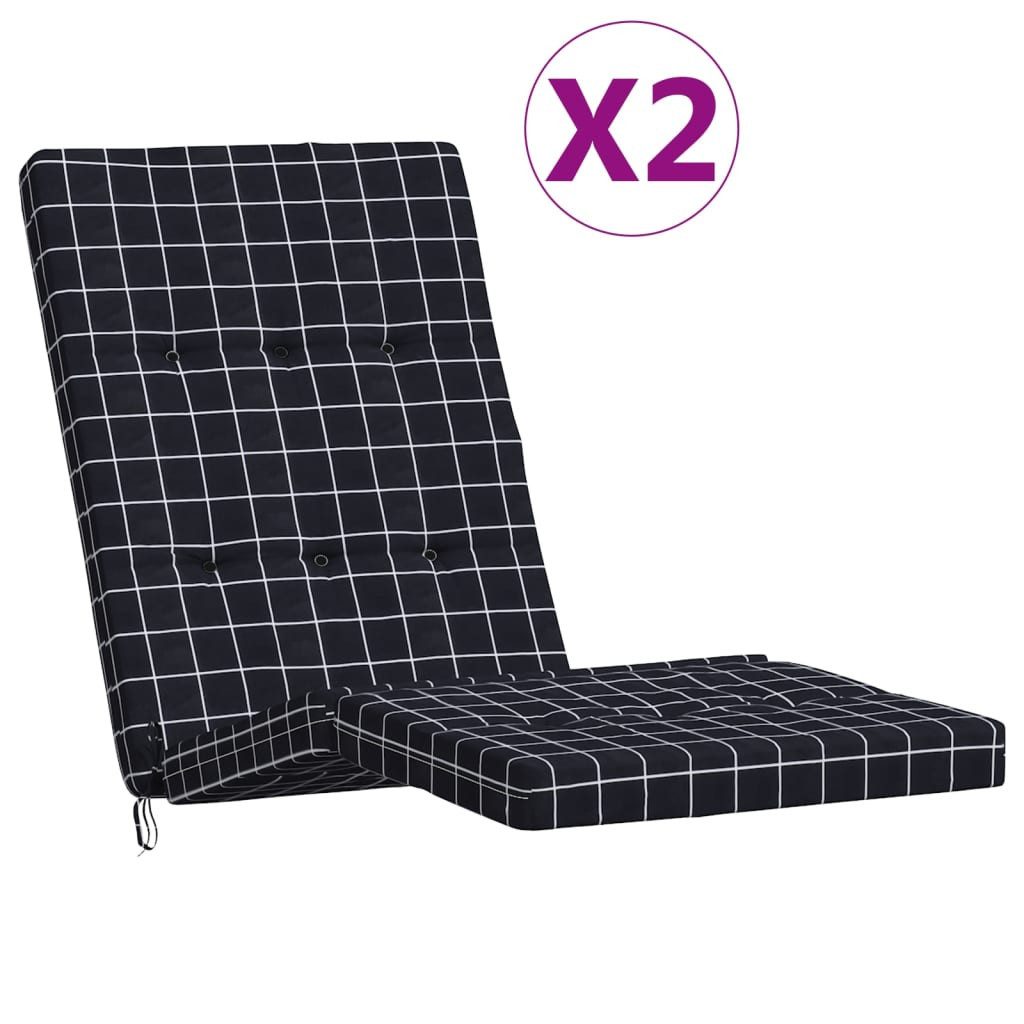 vidaXL Sitzauflage Liegestuhl-Auflagen 2 Stk. Schwarz günstig online kaufen