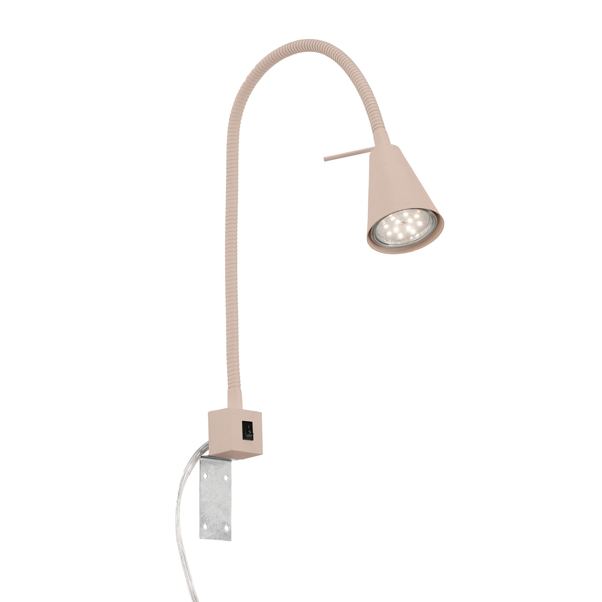 Briloner Leuchten Bettleuchte LED Wandleuchte Bett Schlafzimmer Tischleuchte GU10, Einzelpack, LED wechselbar, 2700K - Extra-Warmweiß, Wandlampe, 40,3x21,7cm, Matt-Nickel, 4,7W, GU10, Innen, Wohnzimmer