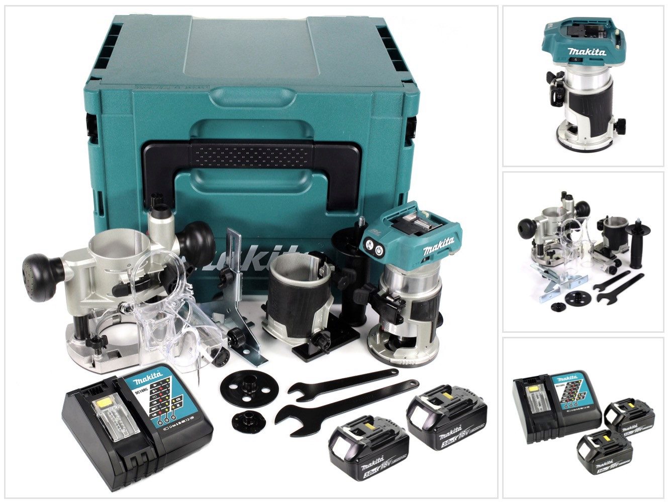 Makita Akku-Multifunktionsfräse DRT 50 RFJ X2 18 V Li-Ion Akku Brushless Multifunktionsfräse