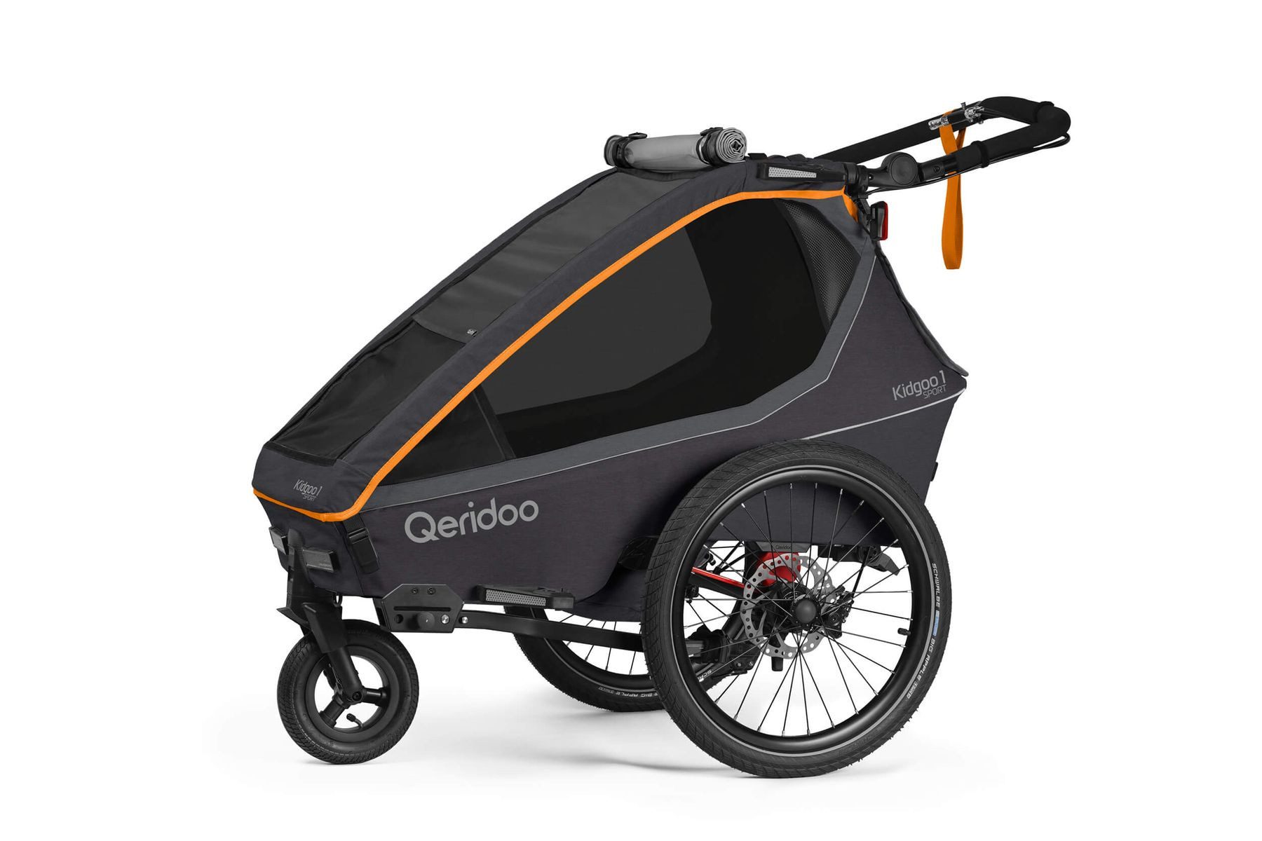Qeridoo Fahrradkinderanhänger Kidgoo 1 Sport FIDLOCK Edition, Ab 6 Monaten – ca. 6 Jahre, 0–22 kg, Fahrradanhänger, Buggy und Walker