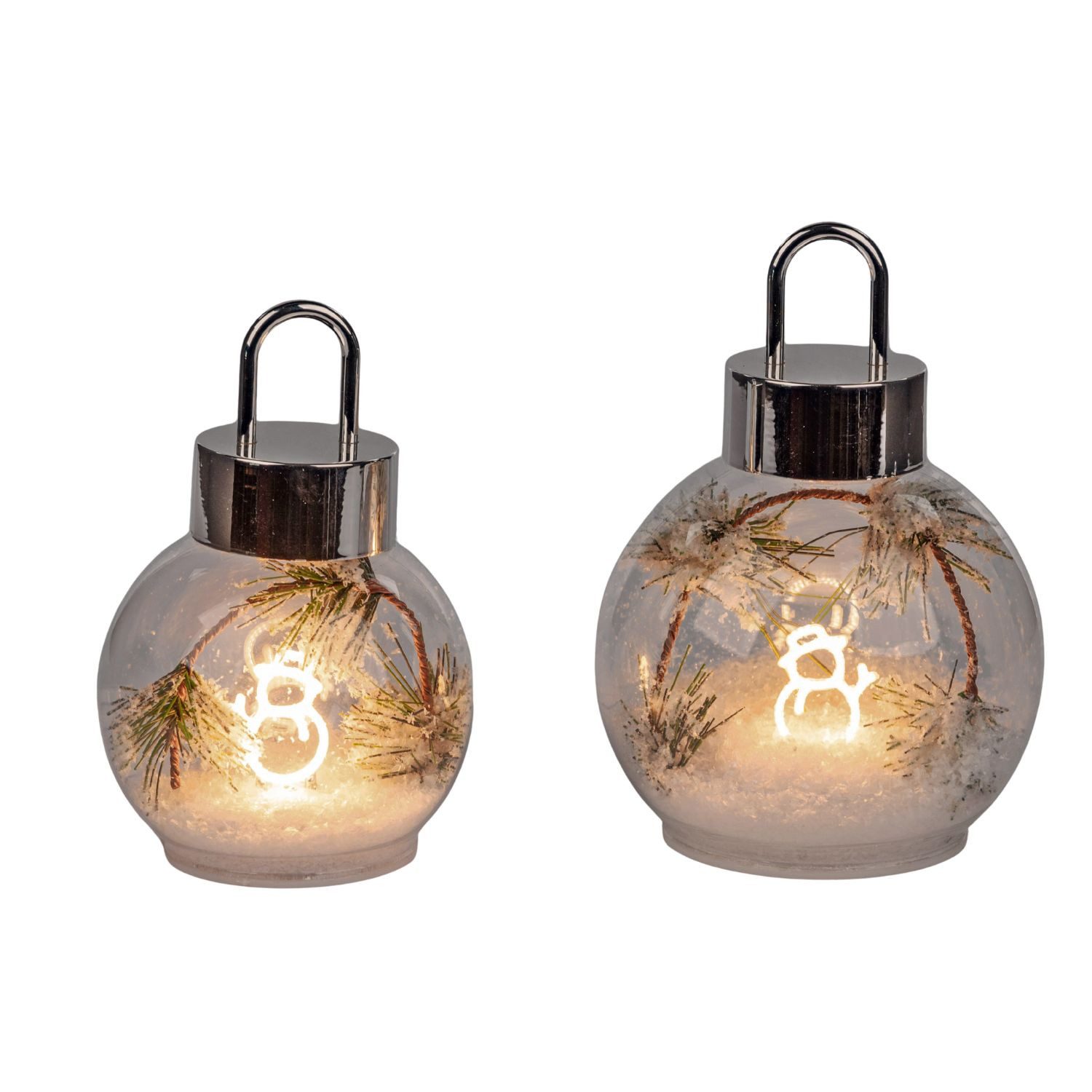 formano LED Kugelleuchte Tannenzweig, LED, Mit Timerfunktion, Transparent, Schneemann, H: cm