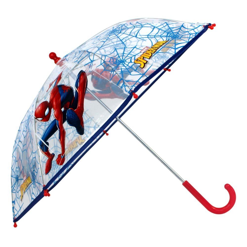Spiderman Stockregenschirm Stockschirm blau & transparent Marvel Spiderman Kinder Regenschirm