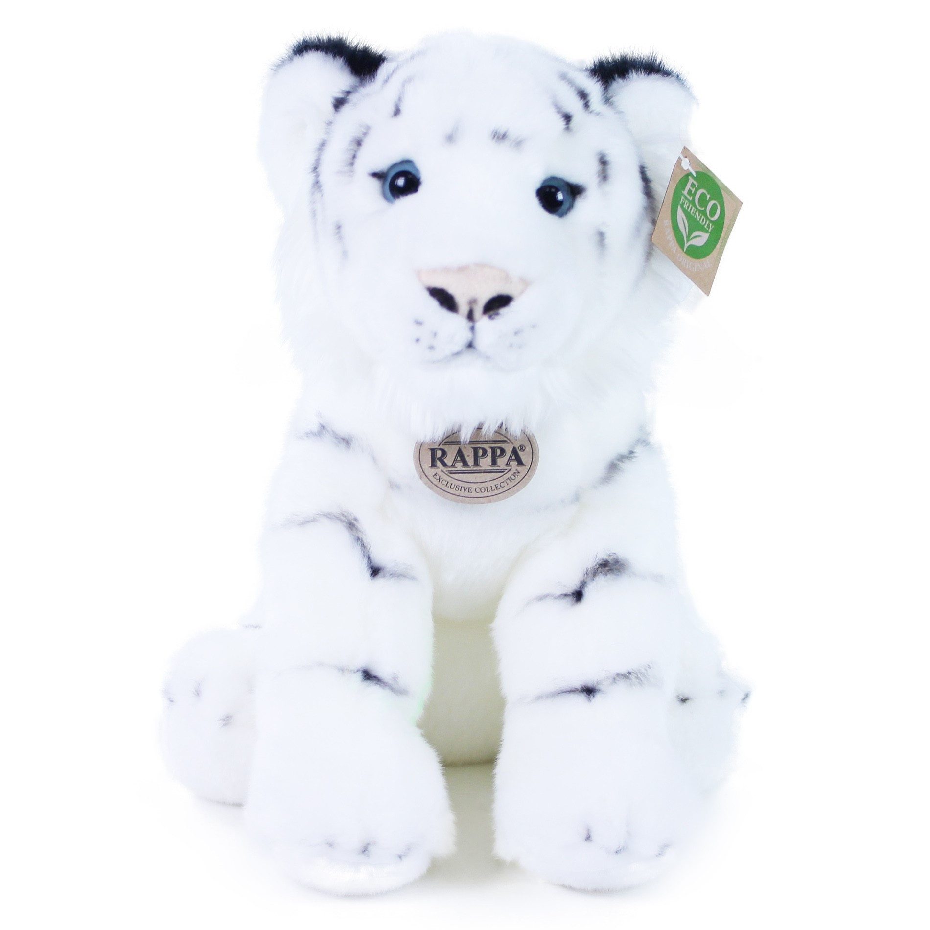 Teddys Rothenburg Kuscheltier Kuscheltier Tiger weiß/schwarz sitzend 30 cm Plüschtiger