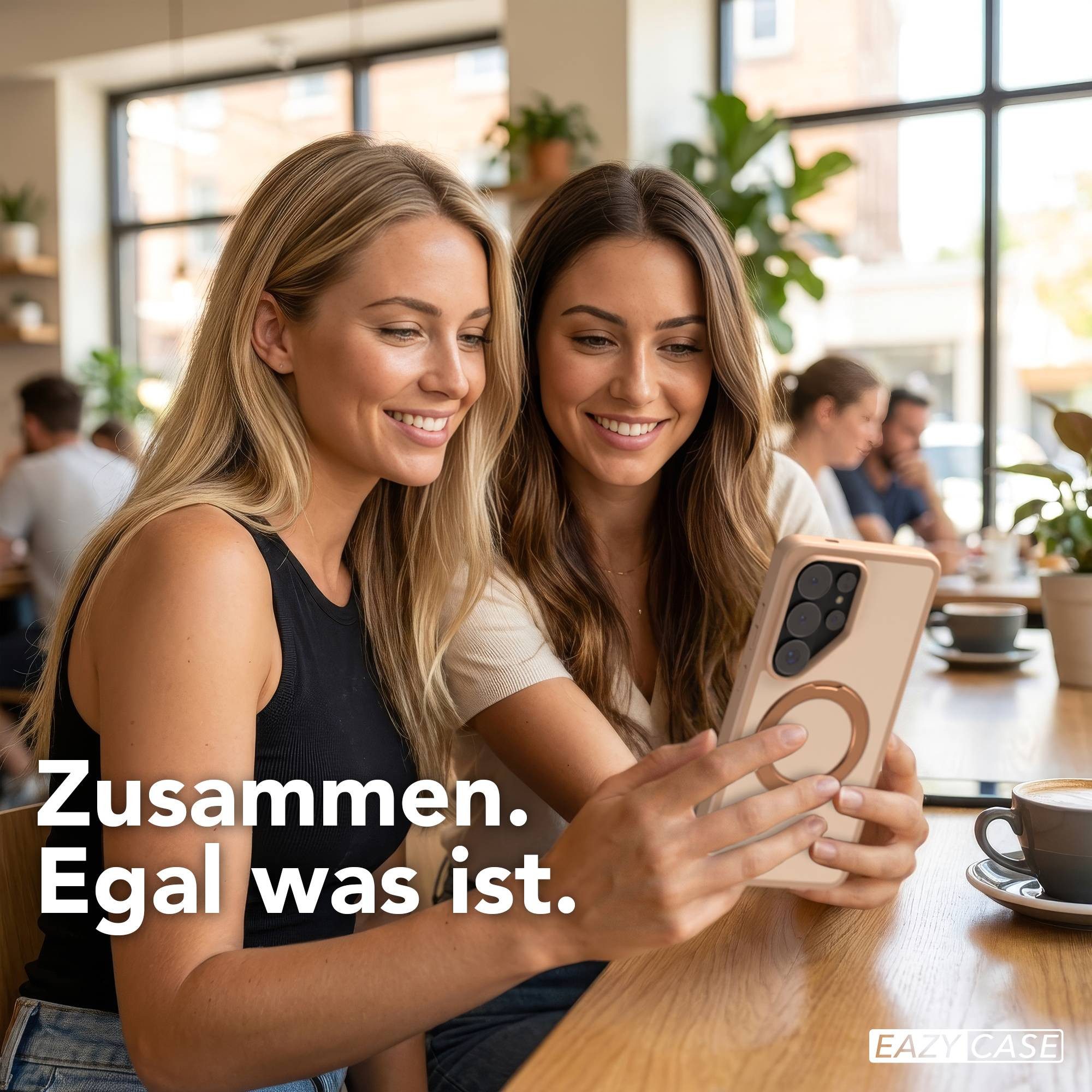 EAZY CASE Handyhülle Outdoor Galaxy S26 Ultra Case mit MagSafe Rotation Ring 6,9 Zoll, Outdoor Case mit Ring zum Aufstellen für Videos kratzfest in Braun