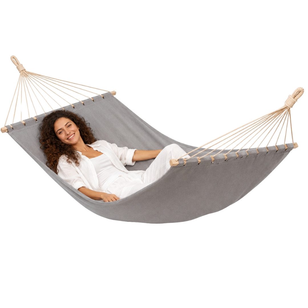 Hängematte 2 Personen - 195 x 115 cm Doppelhängematte XL für Garten und Balkon