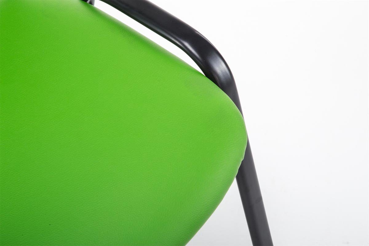 Messestuhl), - hochwertiger Keen Polsterung grün Konferenzstuhl TPFLiving - Metall schwarz Warteraumstuhl Kunstleder Gestell: (Besprechungsstuhl - mit matt Besucherstuhl - Sitzfläche: