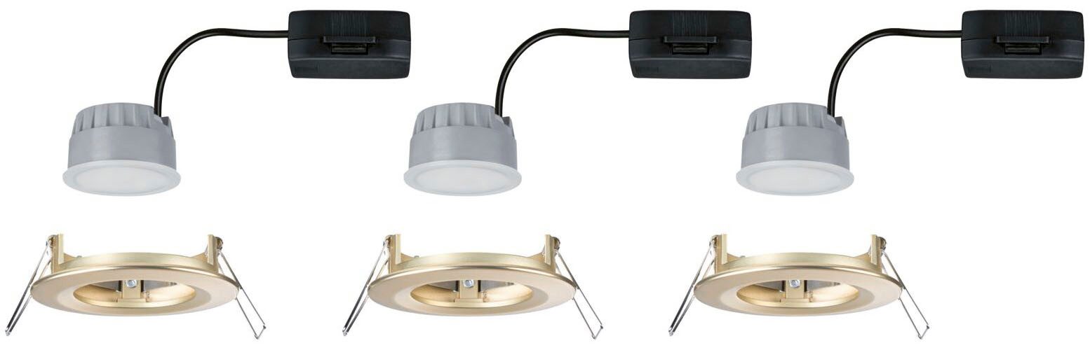 Paulmann LED Einbauleuchte LED Einbauleuchte 3-Step-Dim Nova Coin IP44 rund 74mm Gold matt, LED fest integriert, Warmweiß, mehrere Helligkeitsstufen