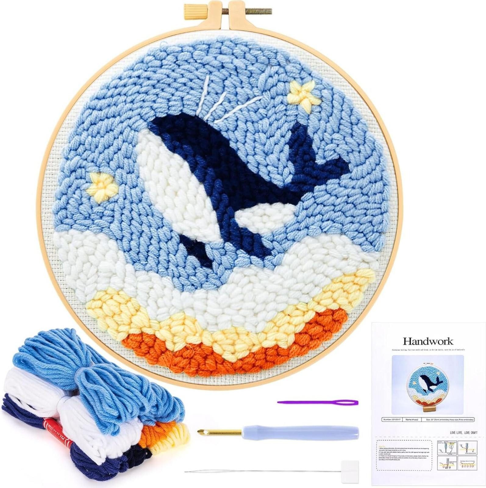 FELIXLEO Filznadeln Kit Punch Needle Debutant Wal Stanznadel Stickerei Starter Kit