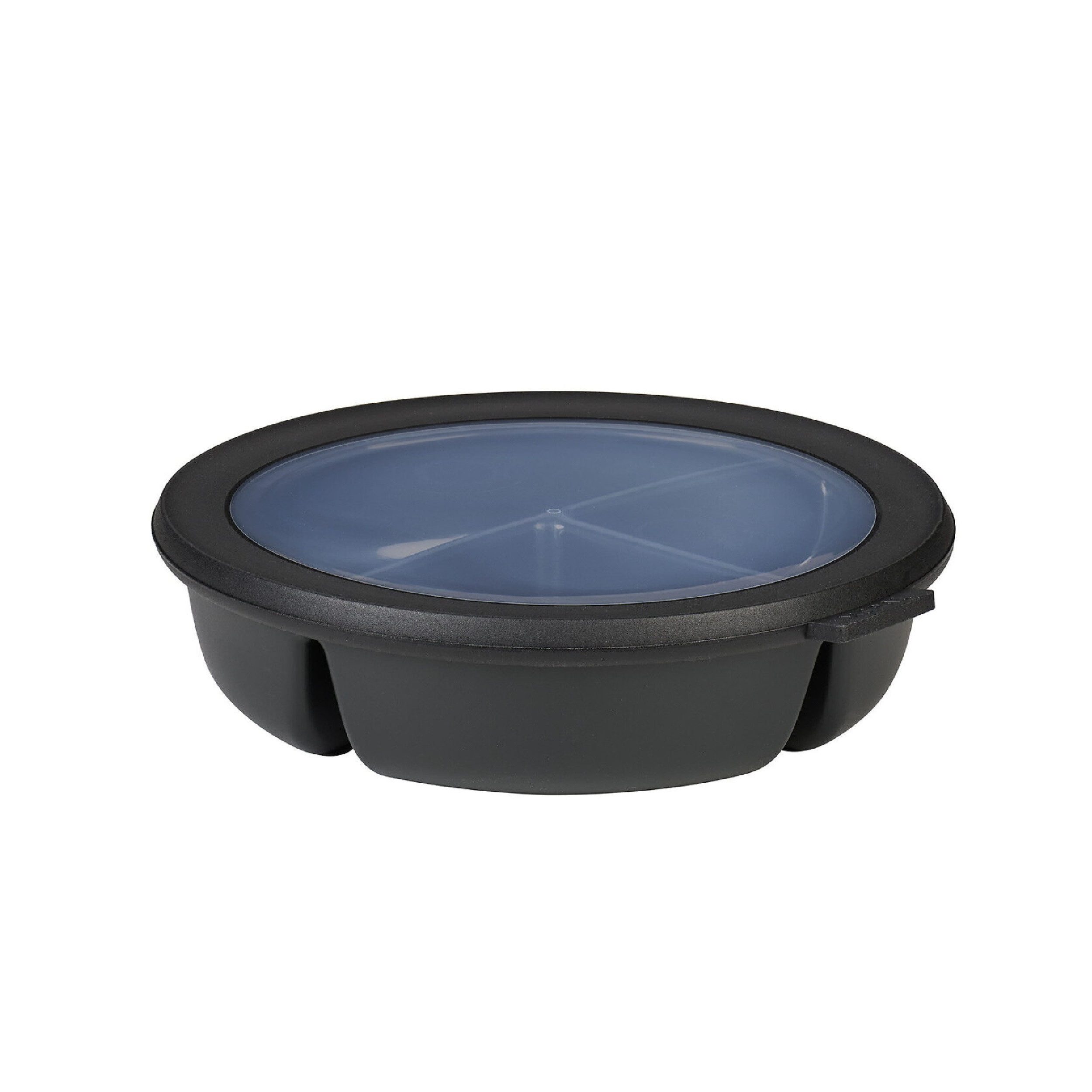 Mepal Lunchbox Bento-Schüssel Cirqula, rund, Nordic Black, Frischhaltedose, Polypropylen (PP), Thermoplastische Elastomere (TPE), Vorratsdose luftdicht mit 3 Fächern, Mahlzeiten getrennt aufbewahren