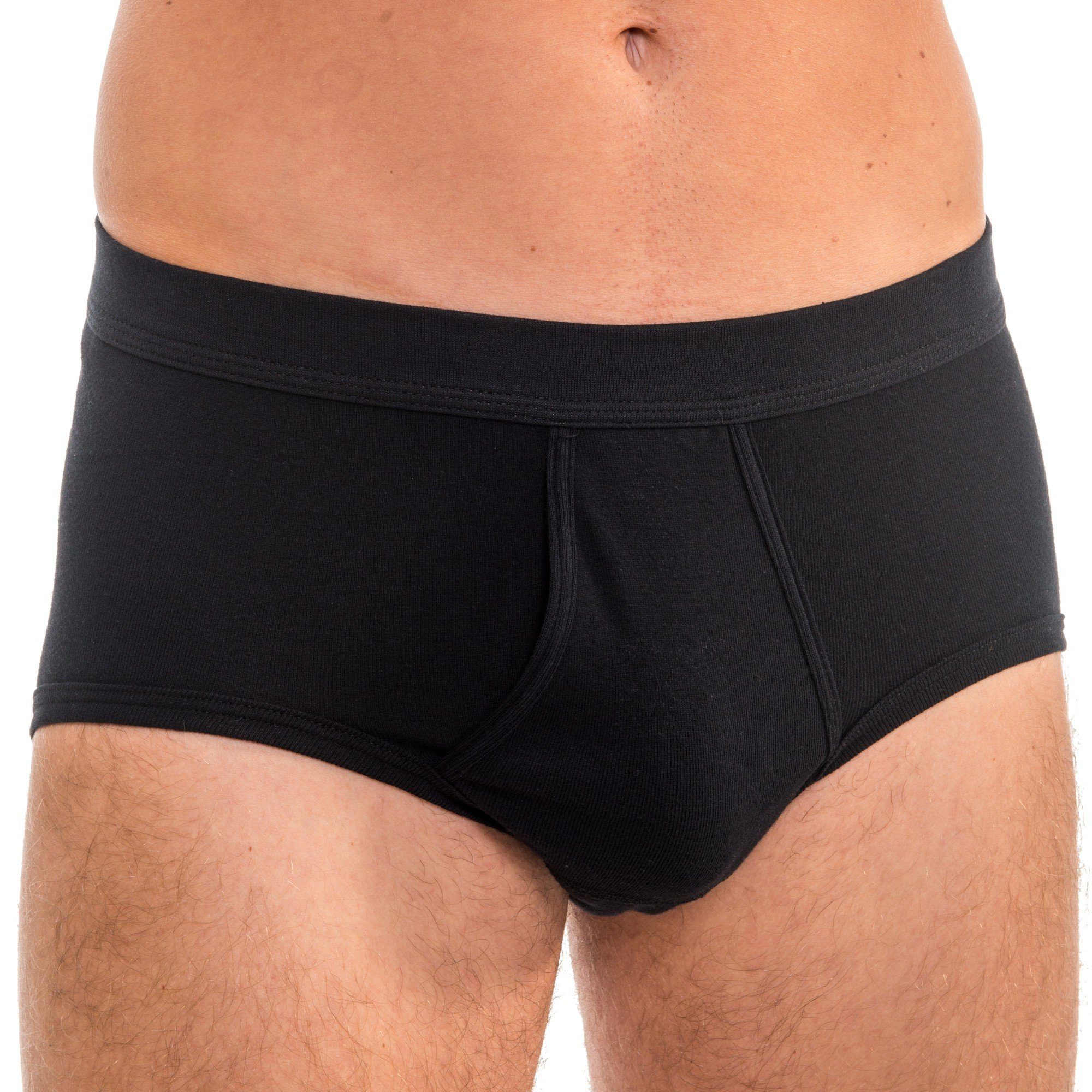HERMKO Slip Briefs mit Eingriff,Bio-Baumwolle, breiter Weichbund, körpernah, große Größen